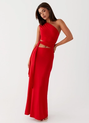 Love Me Tie Maxi Dress - Red Smooth Vibes