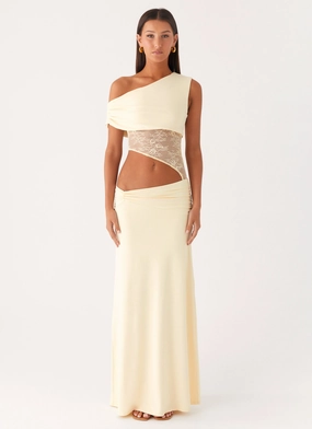 Love Motion Maxi Dress - Lemon Bold Touch