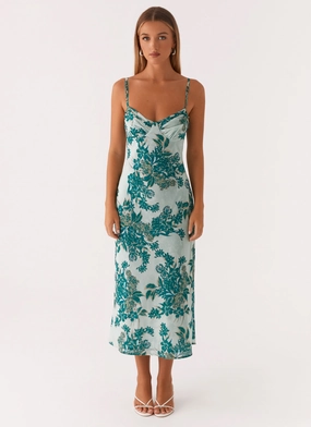 relaxed shape Love Song Midi Dress - Cloud Nine Floral