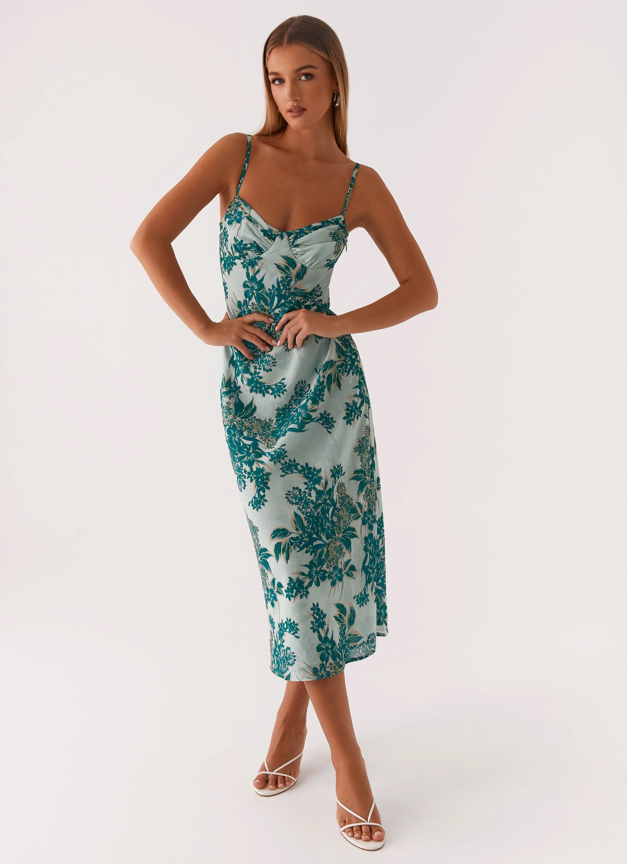 Lounge Style Long Lines Love Song Midi Dress - Cloud Nine Floral