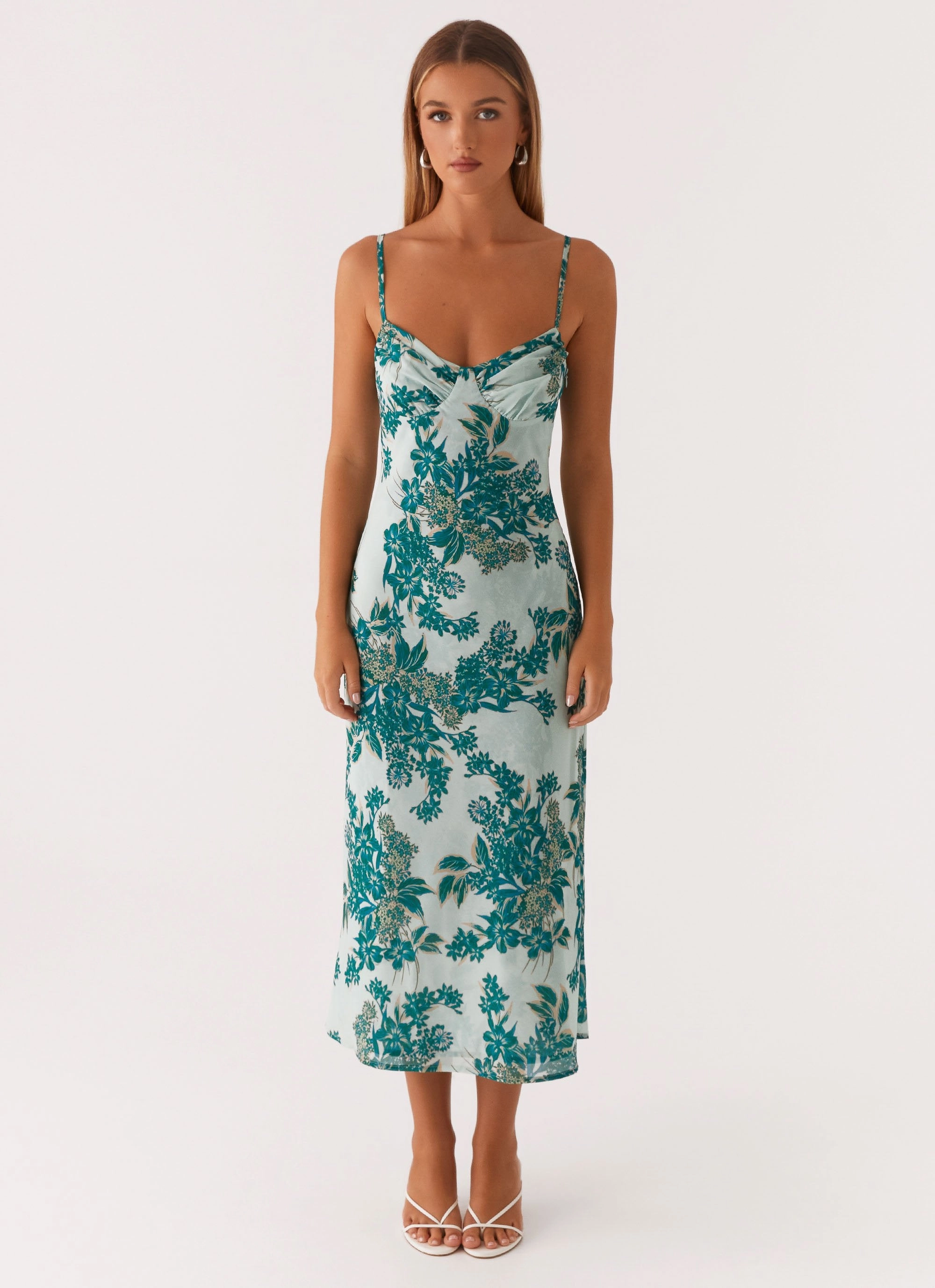 relaxed shape Love Song Midi Dress - Cloud Nine Floral