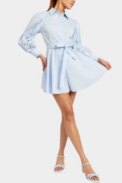 En Saison Abigal Eyelet Mini Shirtdress Cool Movement