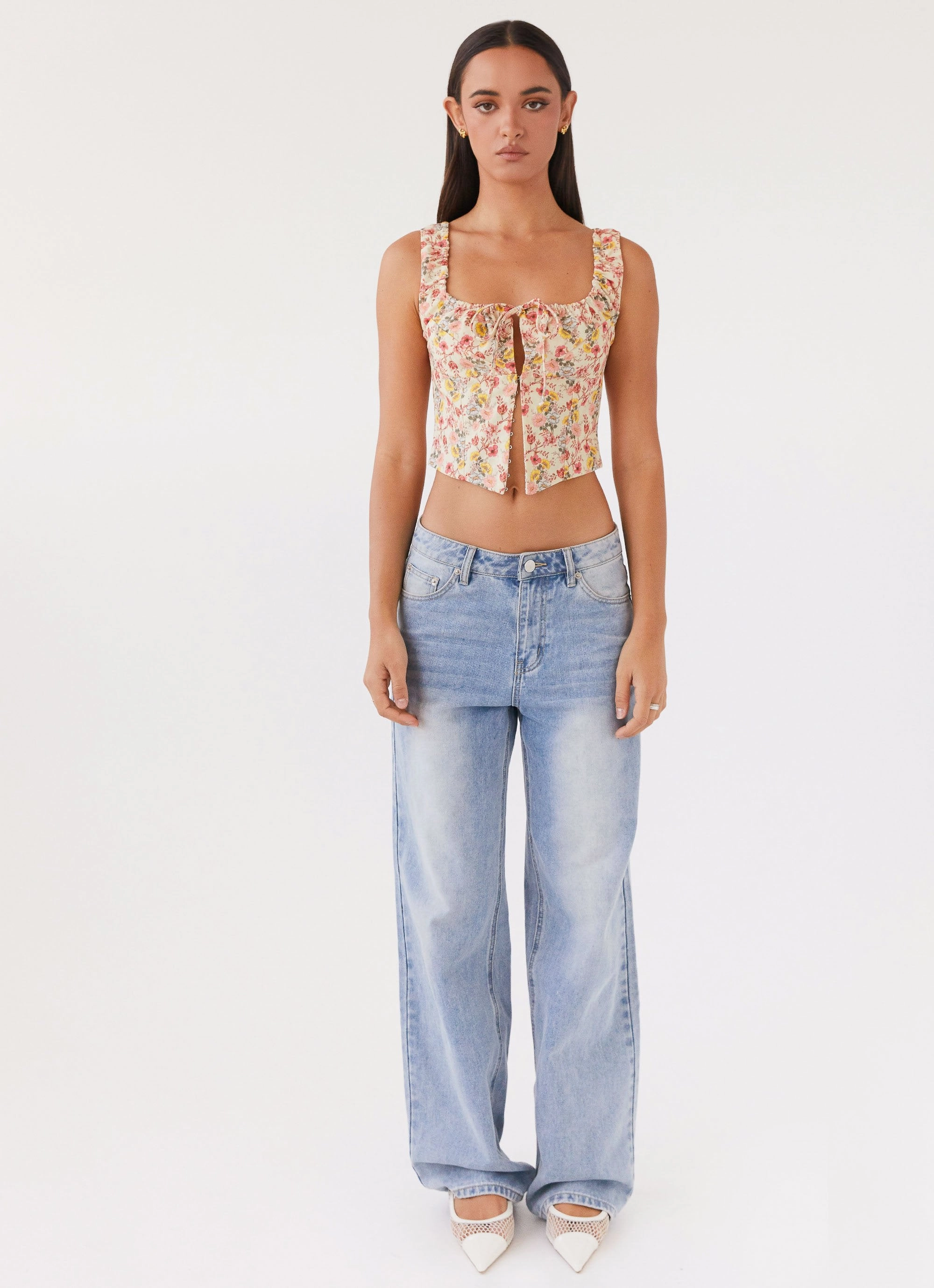 Take Me Away Corset Top - Garden Party Soft Wool