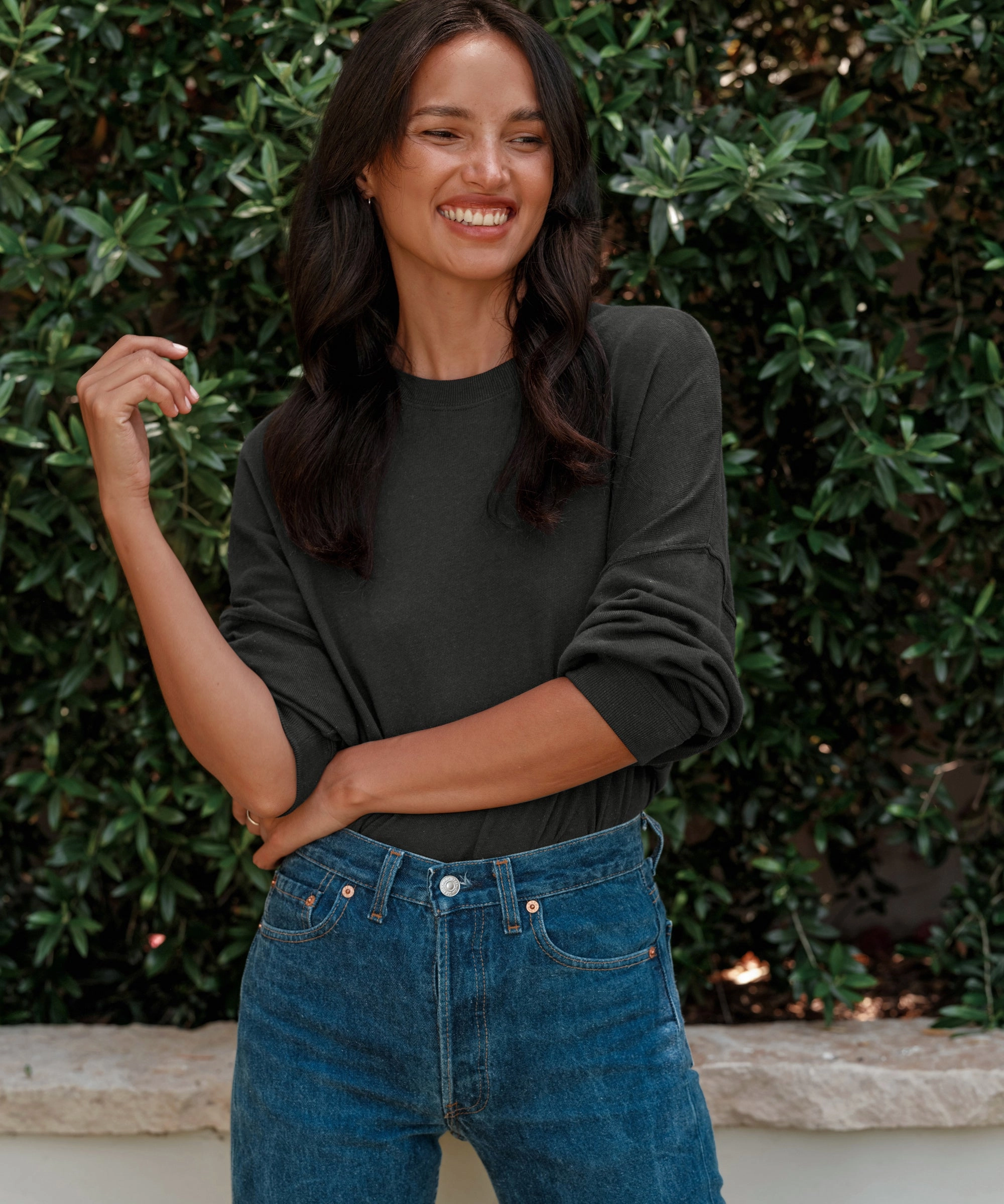 Boyfriend Long-Sleeve Tee V-neck Shirt