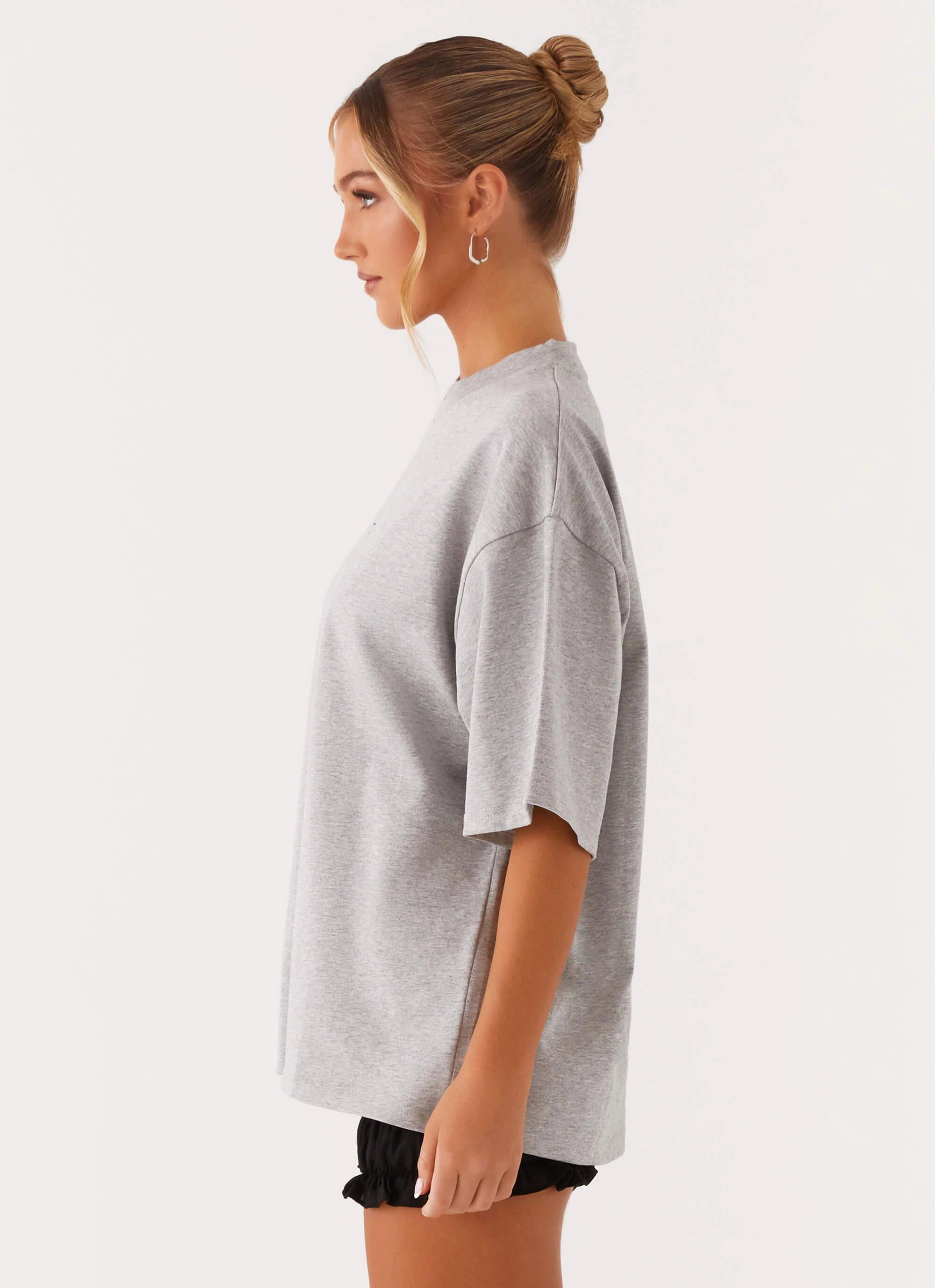 Tencel Lyocell Fiber MinimalistCut Signature Oversized Tee - Grey