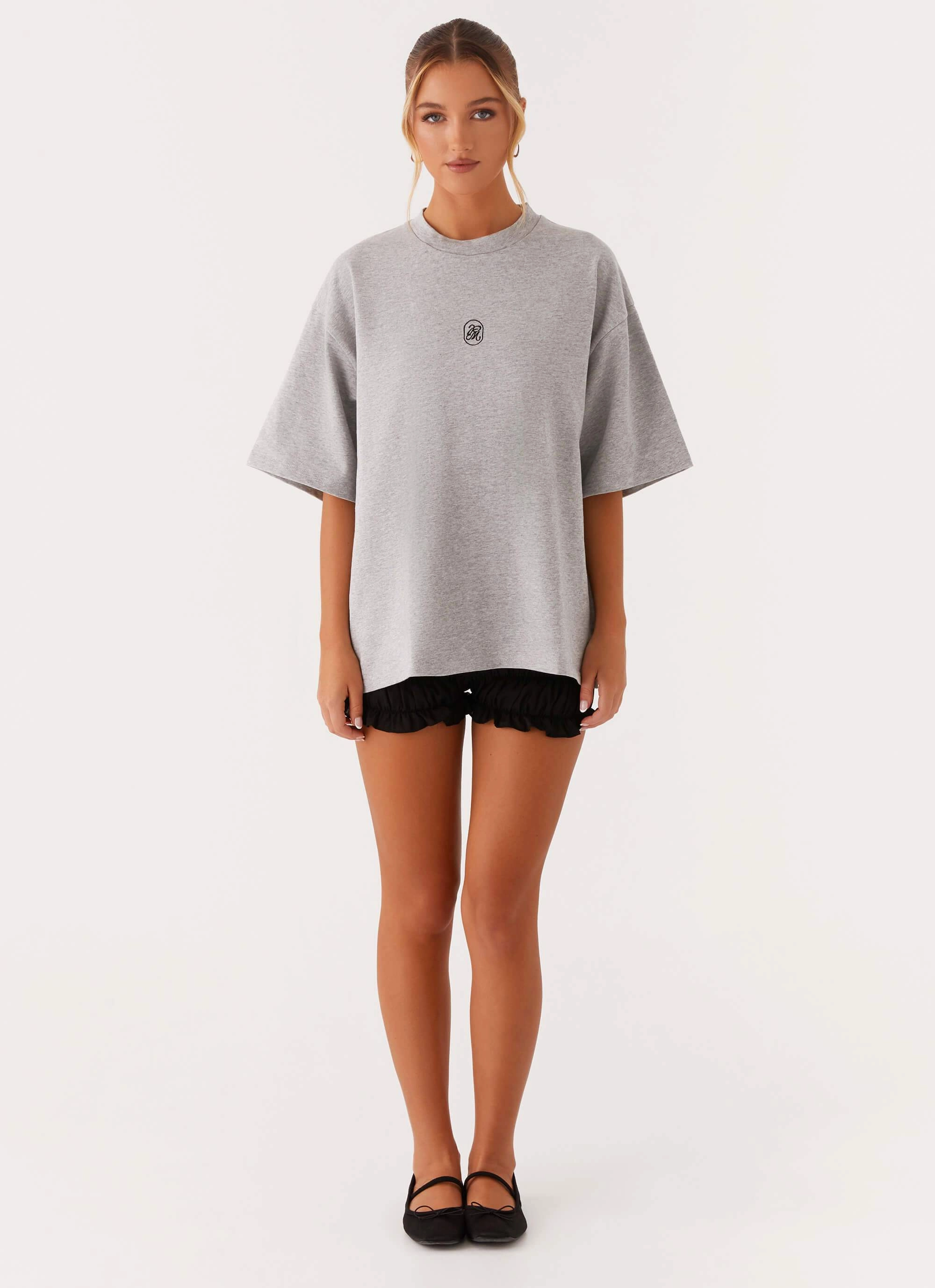 Outdoor Apparel Printed T-shirt Signature Oversized Tee - Grey