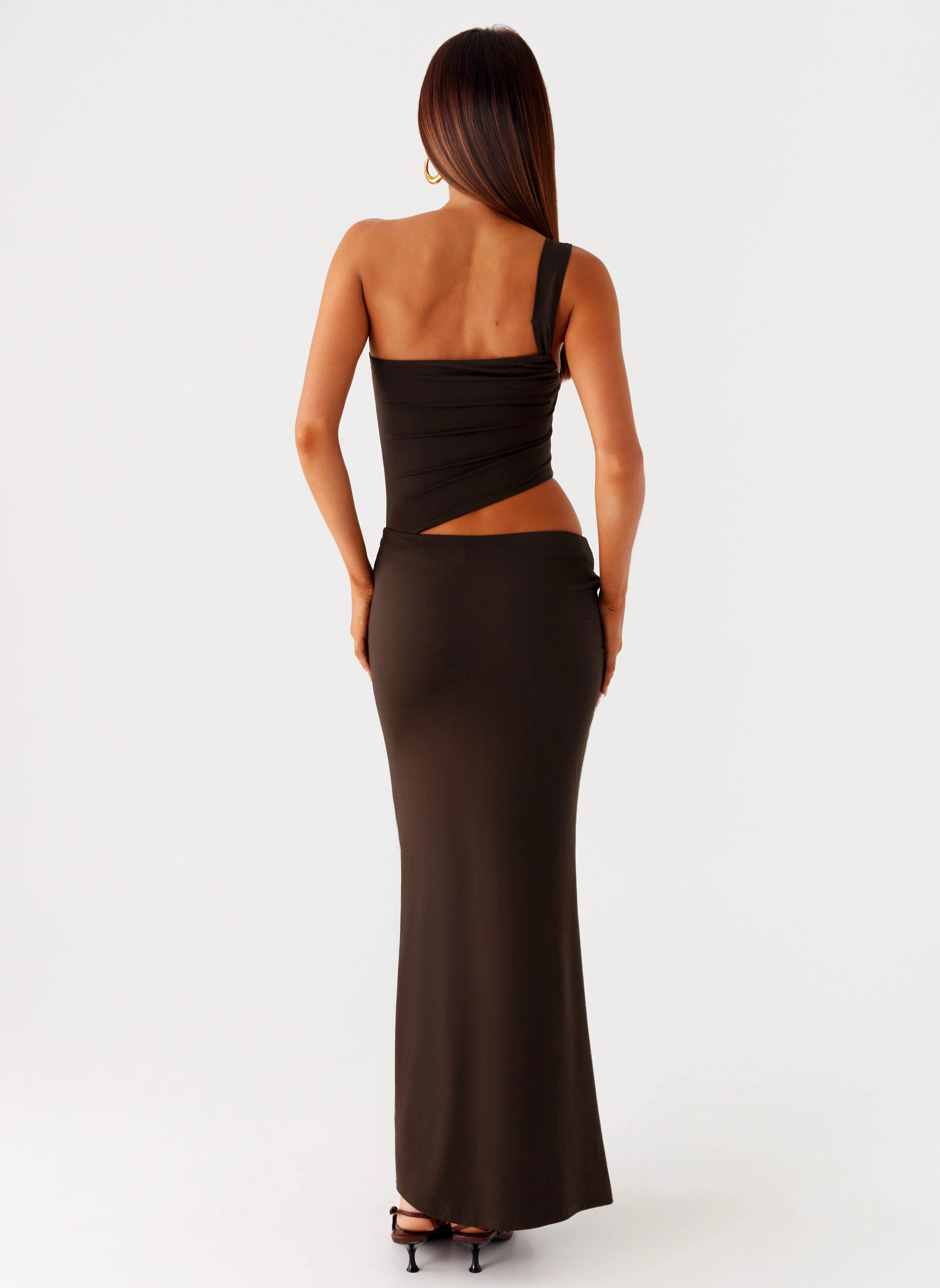 Luara Cut Out Maxi Dress - Chocolate Delicate Details Cool Look