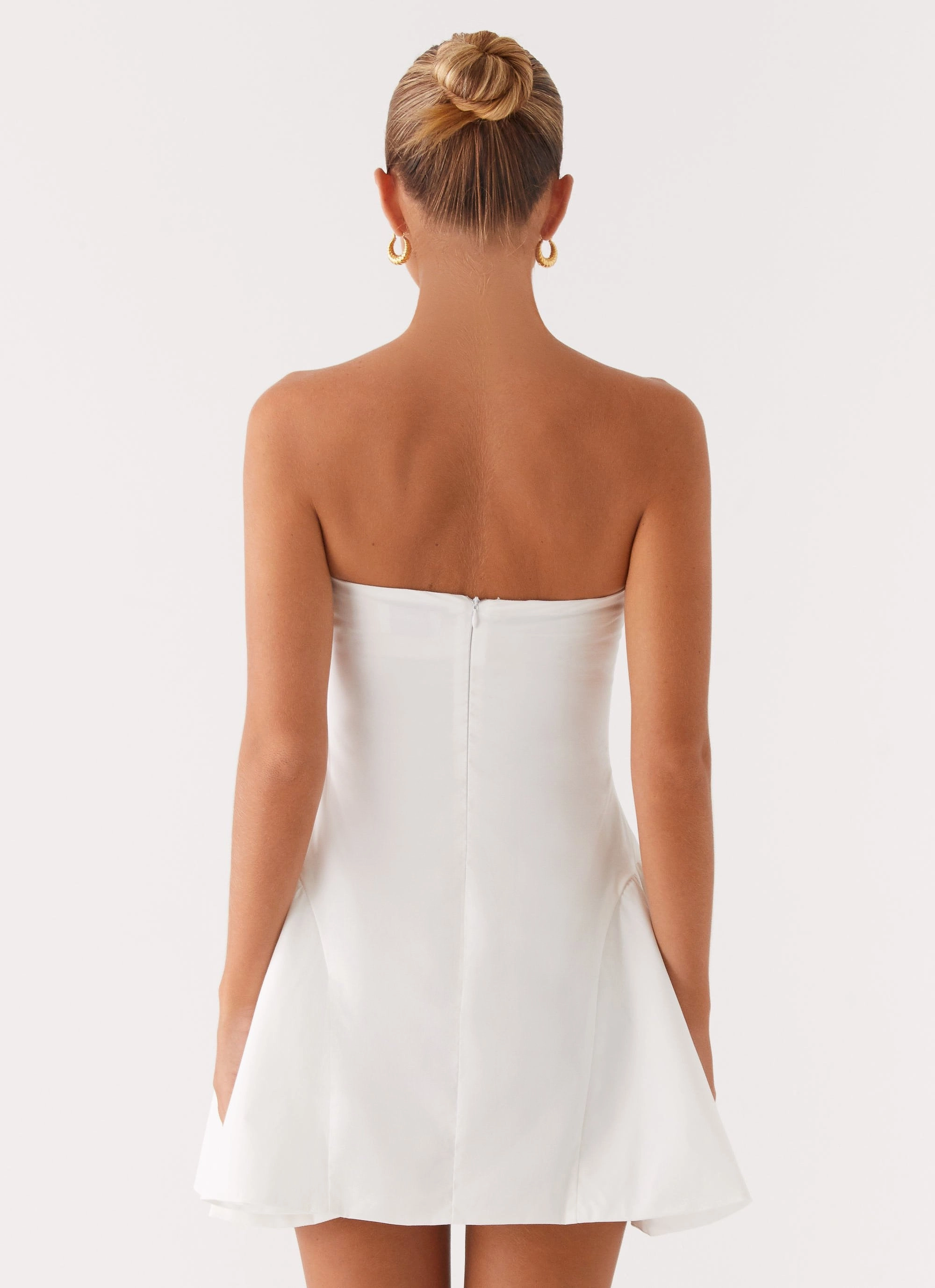 Lucille Mini Dress - White Polished and Elegant Sunset Glow