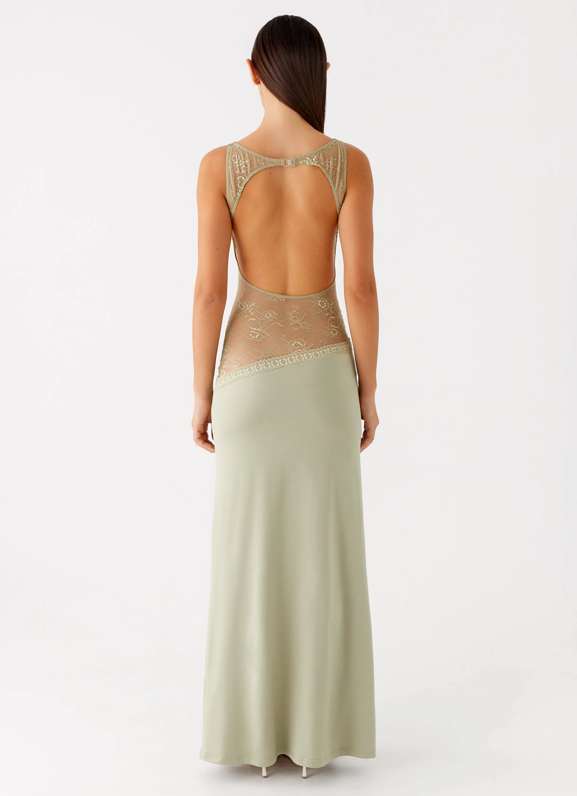 Silky-Feel Lucinda Maxi Dress - Sage