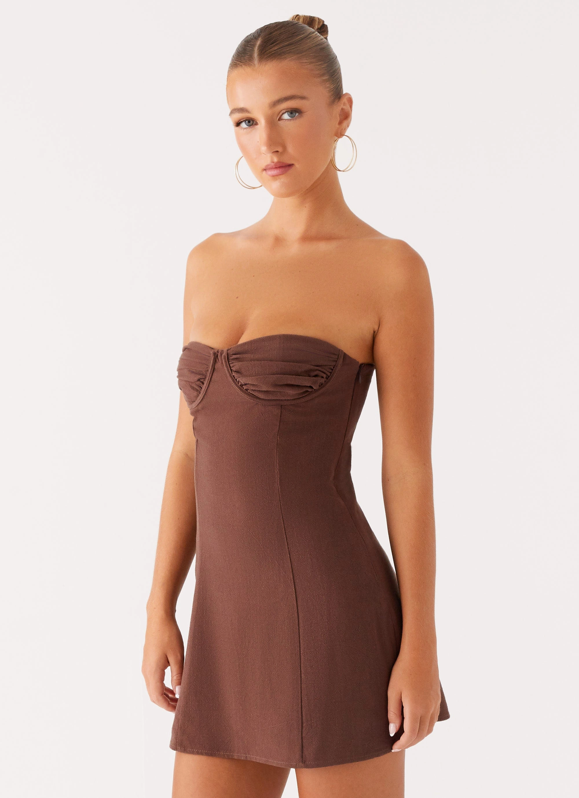 Ludo Mini Dress - Chocolate Farm Scene Empire-Waist