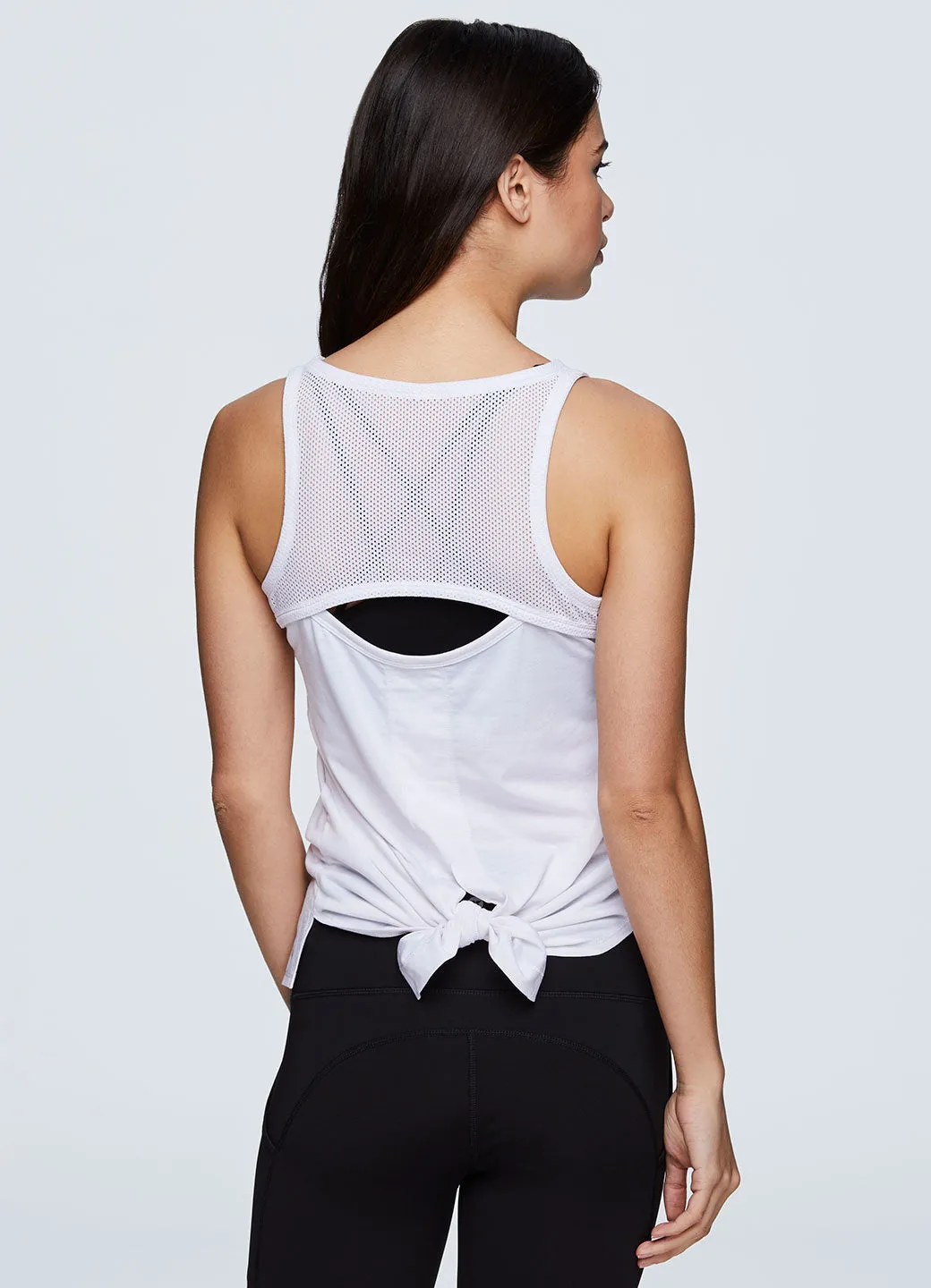 Lumen Mesh Cut Back Tie Tank
