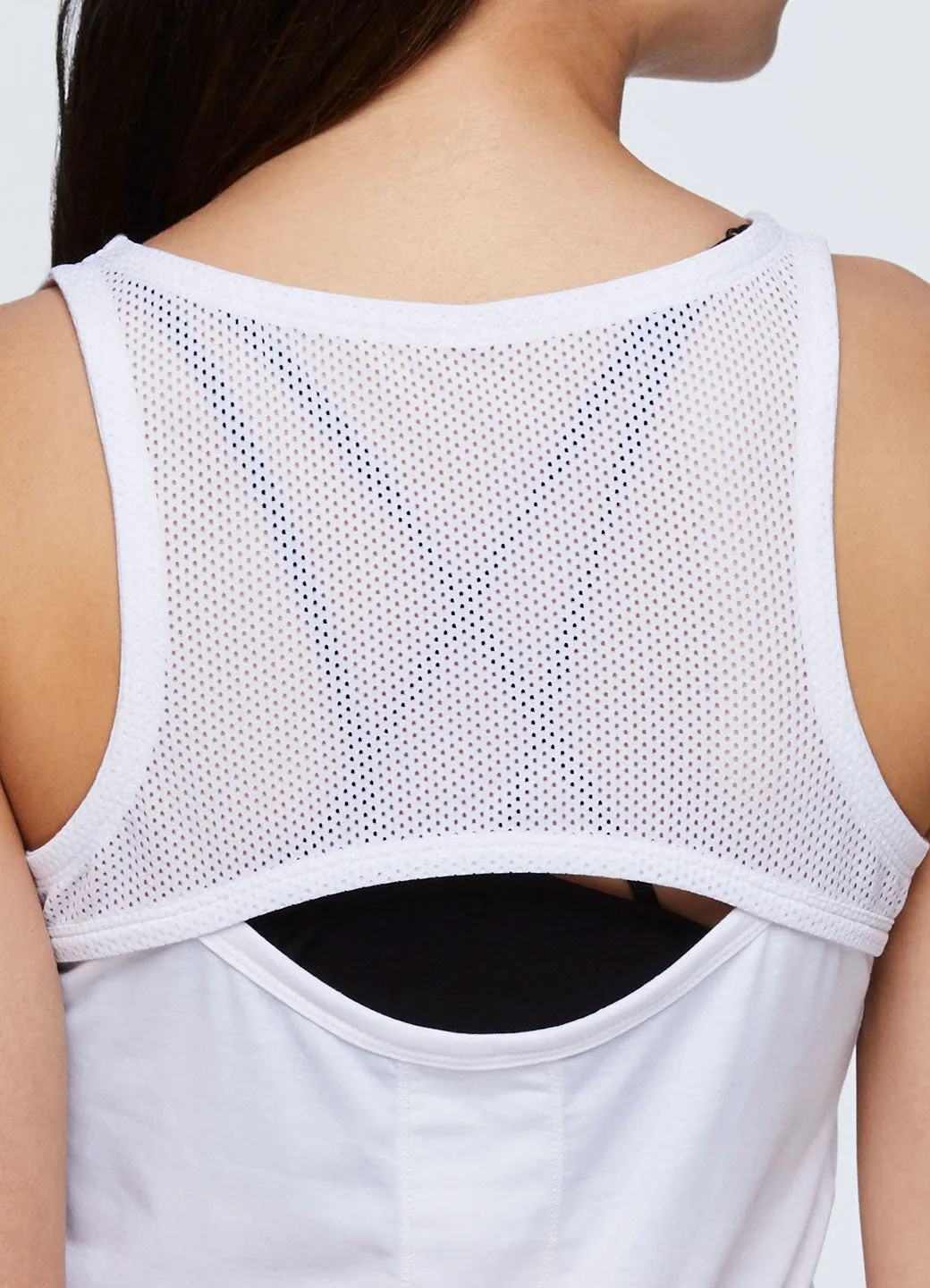 Lumen Mesh Cut Back Tie Tank