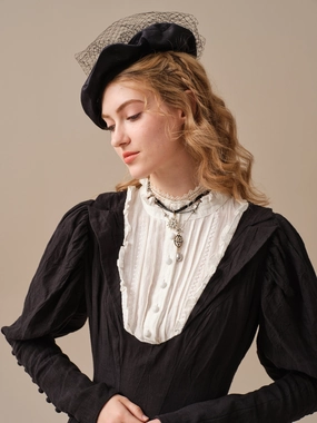 Non Restrictive Cut Luna 19 | 100% linen pintucked black dress