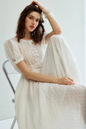 Luna 22 | Maxi linen dress gown Tall Length