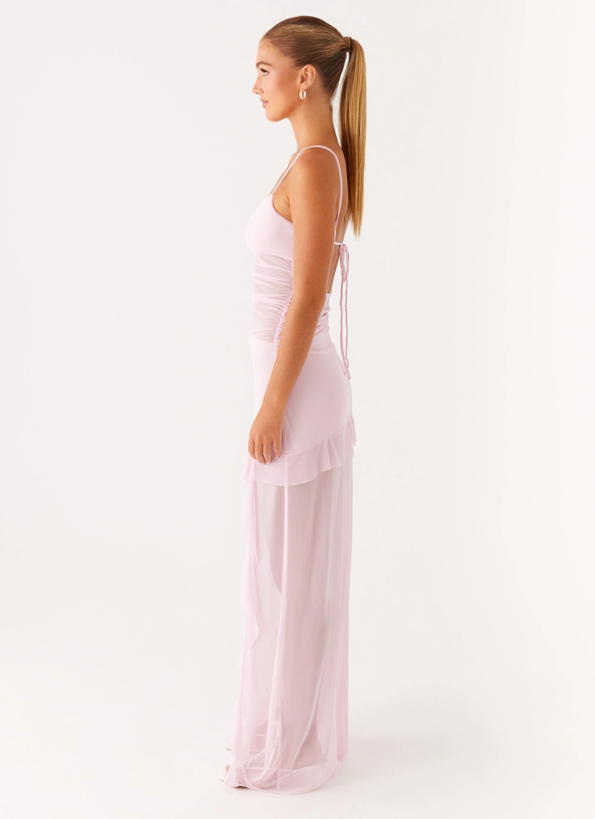 Relaxed Layer Jenni Ruffle Maxi Dress - Pink