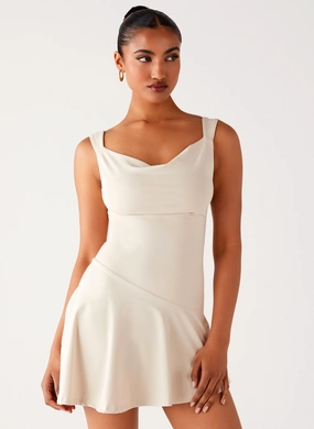 Contemporary Vibe Travel Ready Dune Whisper Mini Dress - Ivory