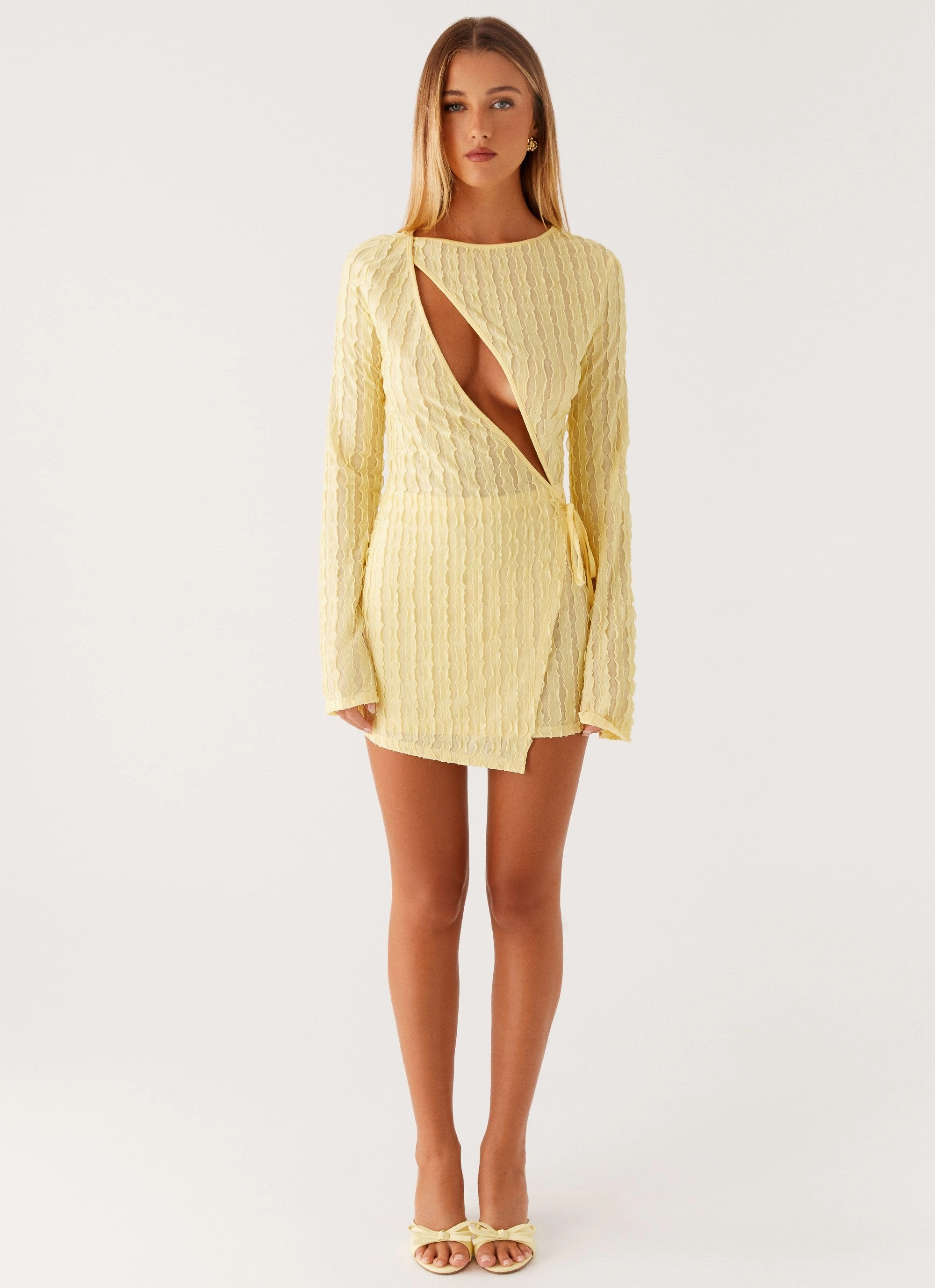 Alfie Mini Dress - Pastel Yellow Young Edge Essential Style