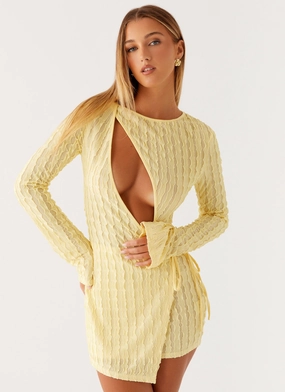 Relaxed Mood Breathable wear Alfie Mini Dress - Pastel Yellow