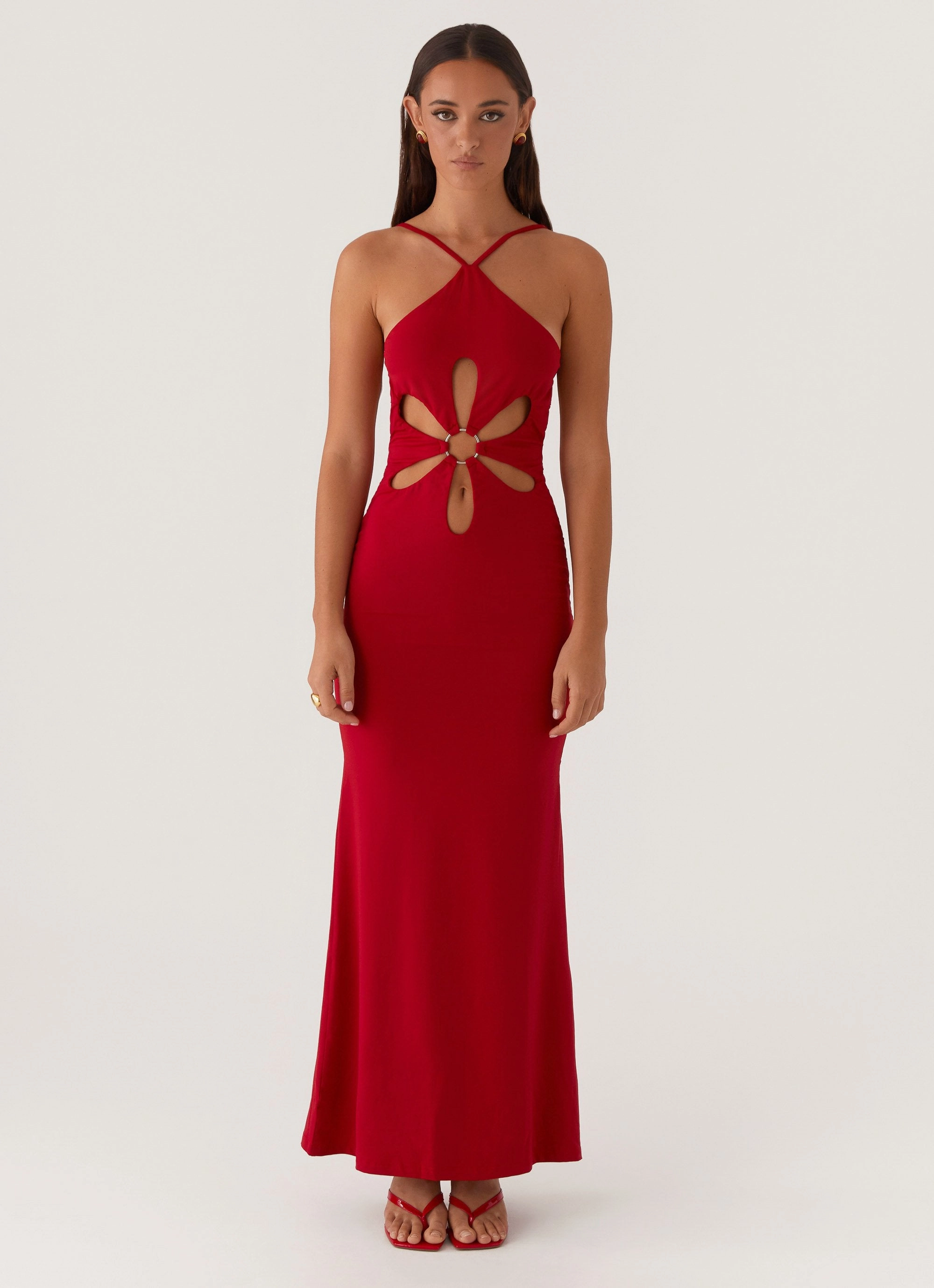 Work Vibe Grow Together Maxi Dress - Red