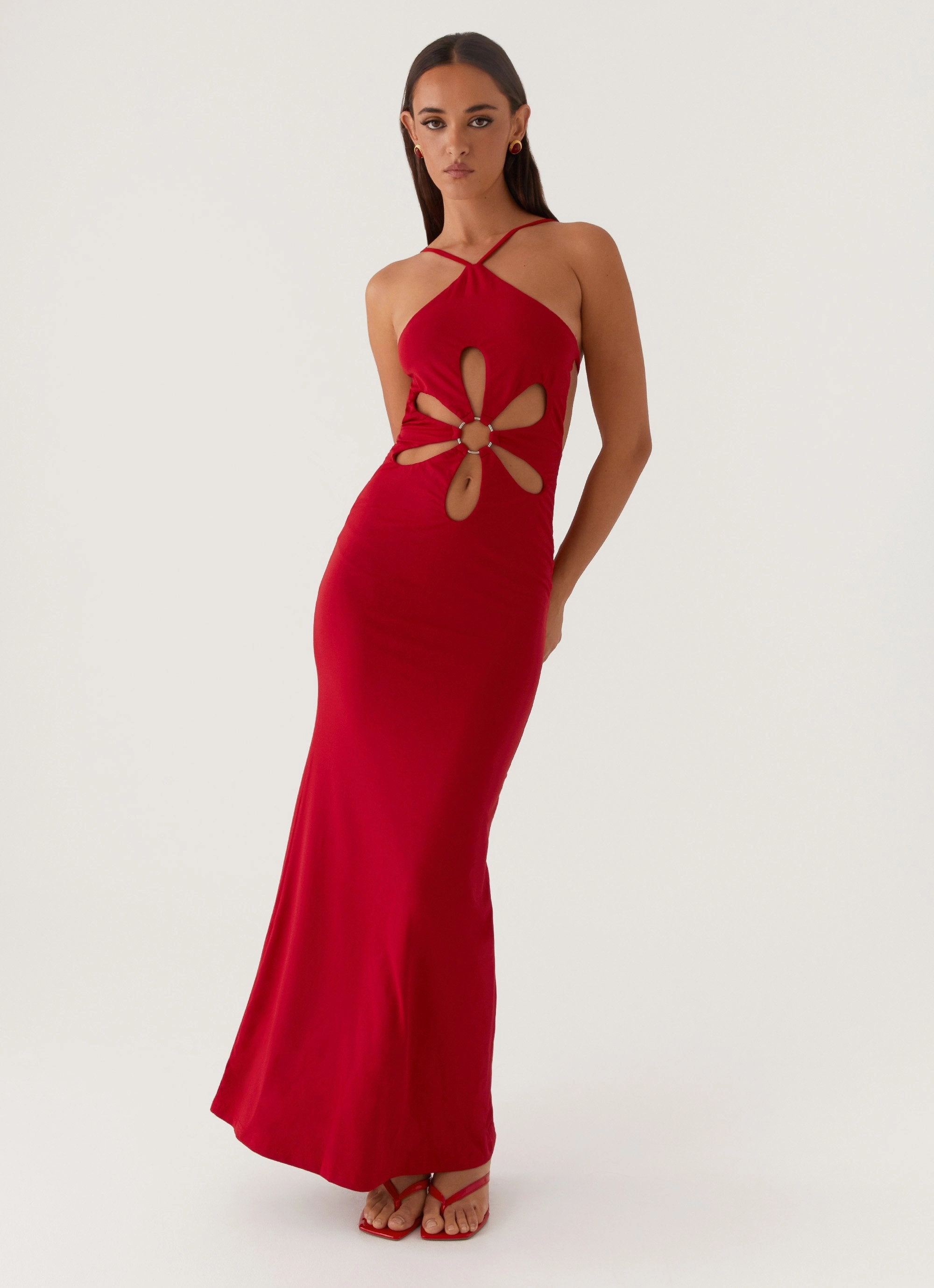 Grow Together Maxi Dress - Red Pastel Sky