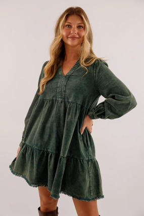 Stylish Comfort Chic And Comfortable Hope of It All Dress-Green