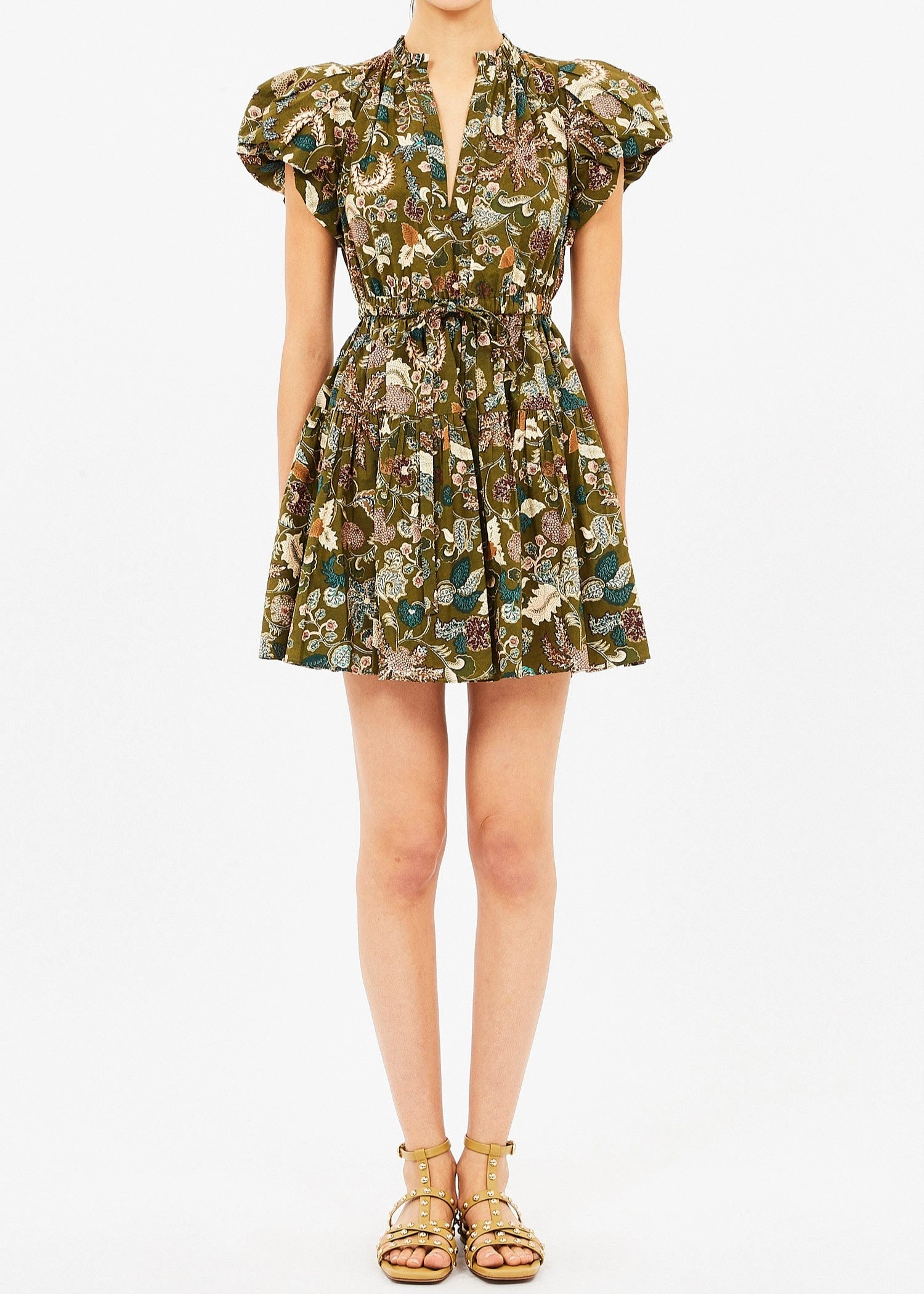 Easy to Wear Sleek Draping Ulla Johnson Izel Mini Dress Lichen