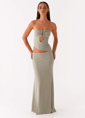Wild Roses Maxi Dress - Sage Office Layer
