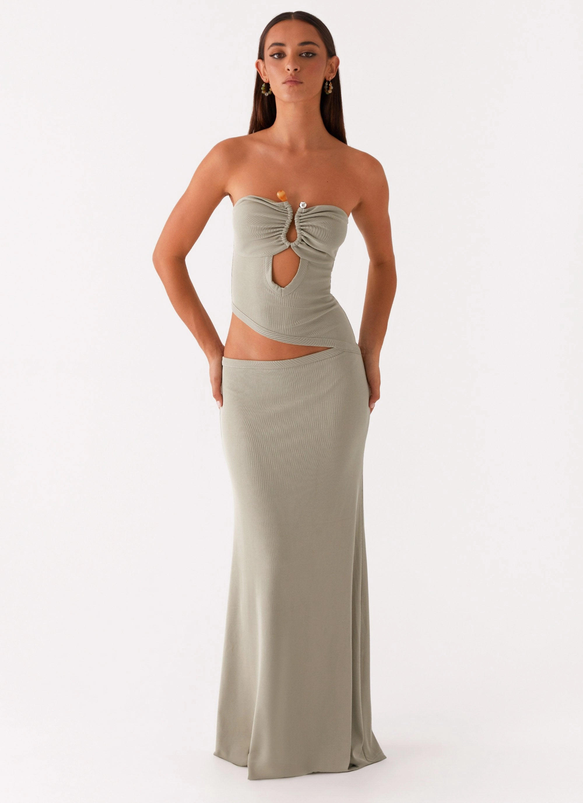 Wild Roses Maxi Dress - Sage Office Layer