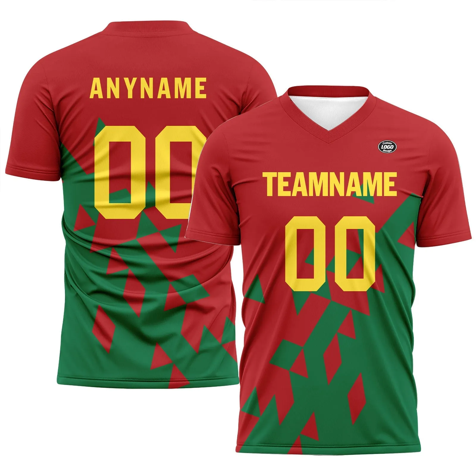 Luxury Gifts,Custom Red Green Soccer Sets Jersey Personalized SCJ101-D28015