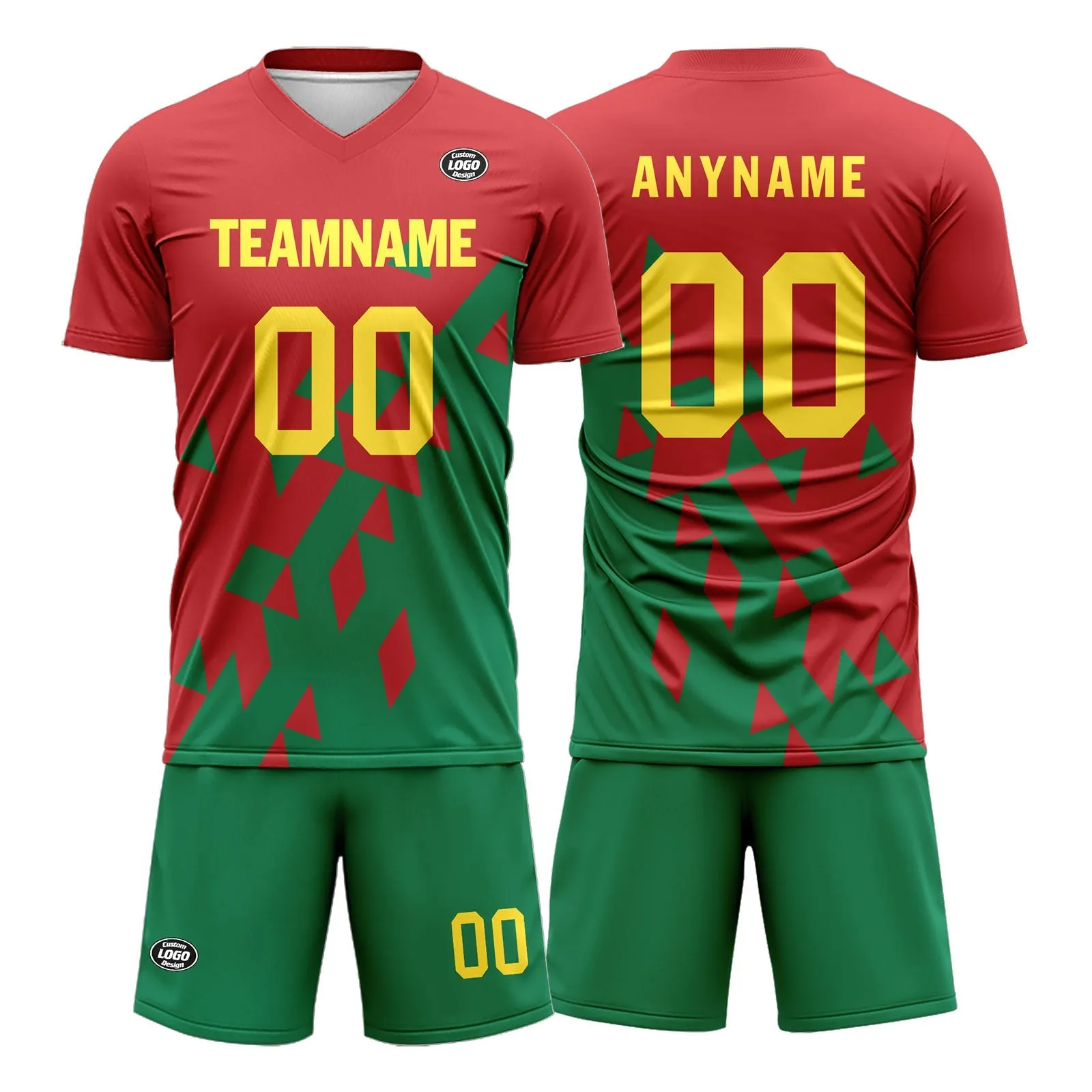 Luxury Gifts,Custom Red Green Soccer Sets Jersey Personalized SCJ101-D28015