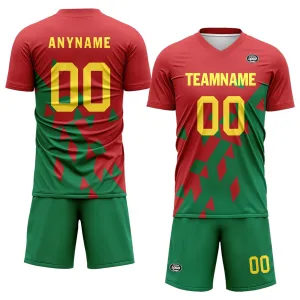 Luxury Gifts,Custom Red Green Soccer Sets Jersey Personalized SCJ101-D28015