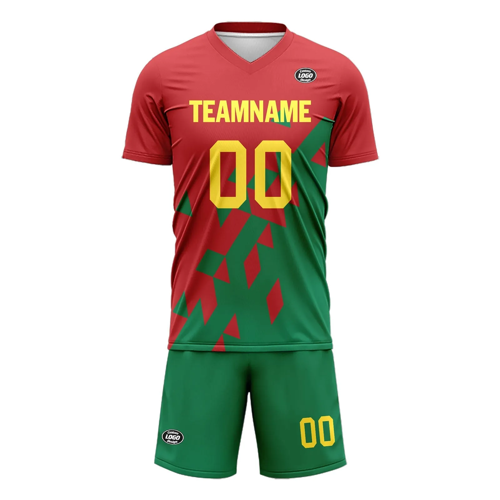 Luxury Gifts,Custom Red Green Soccer Sets Jersey Personalized SCJ101-D28015