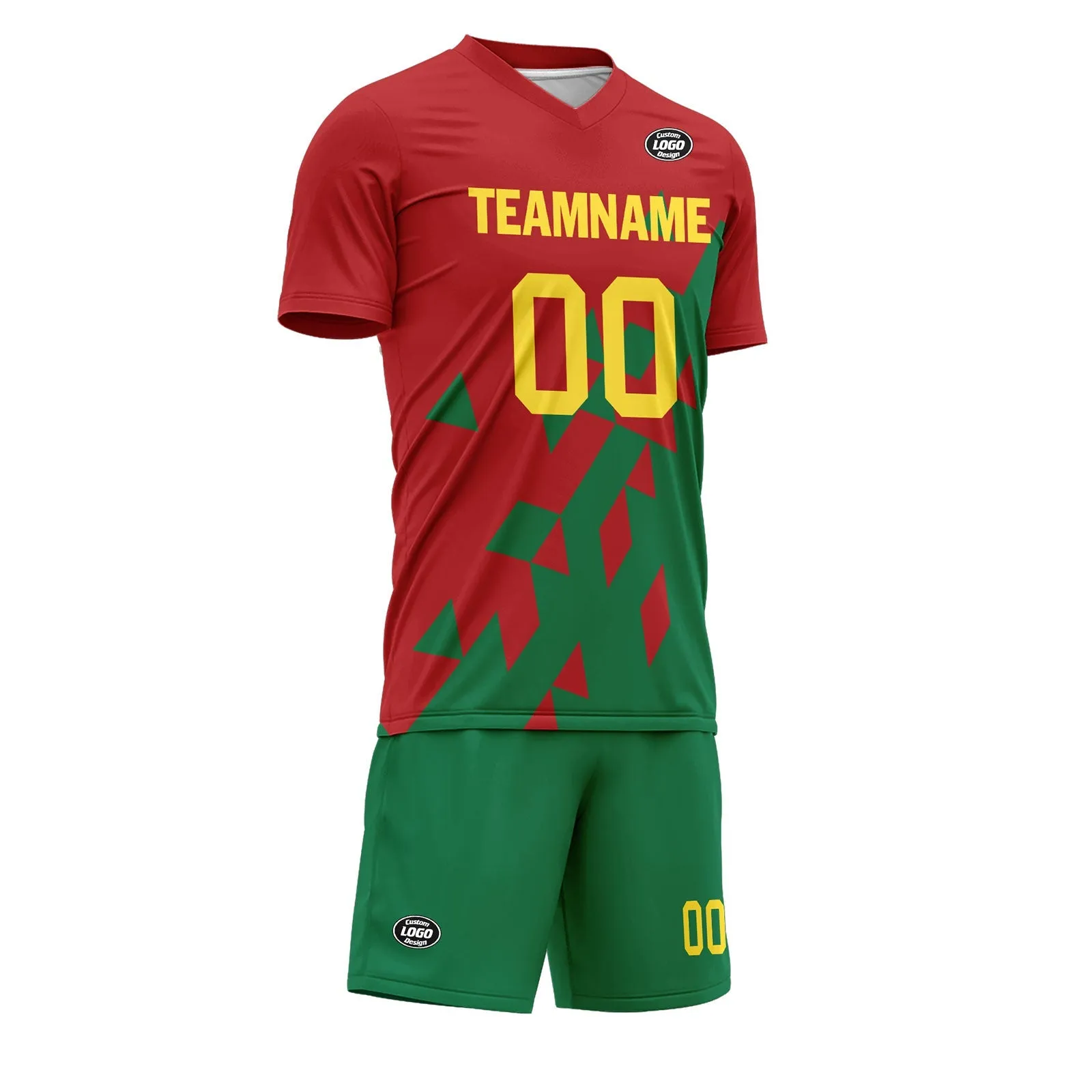 Luxury Gifts,Custom Red Green Soccer Sets Jersey Personalized SCJ101-D28015