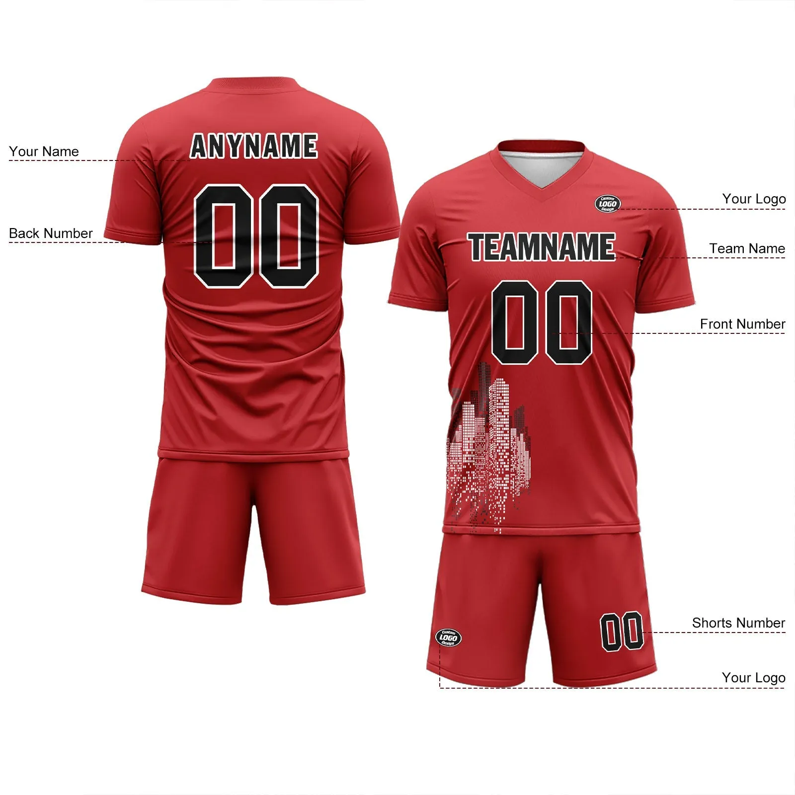 Luxury Gifts,Custom Red Soccer Sets Jersey Personalized SCJ101-D28001