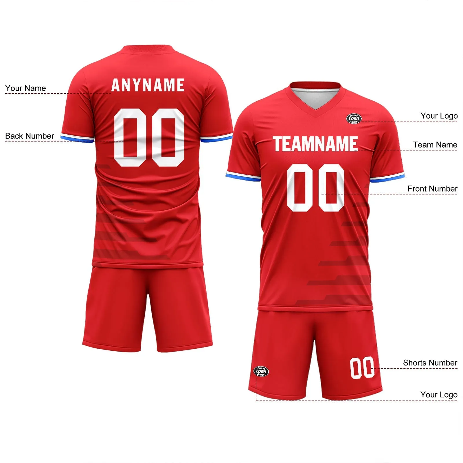 Luxury Gifts,Custom Red Soccer Sets Jersey Personalized SCJ101-D28005