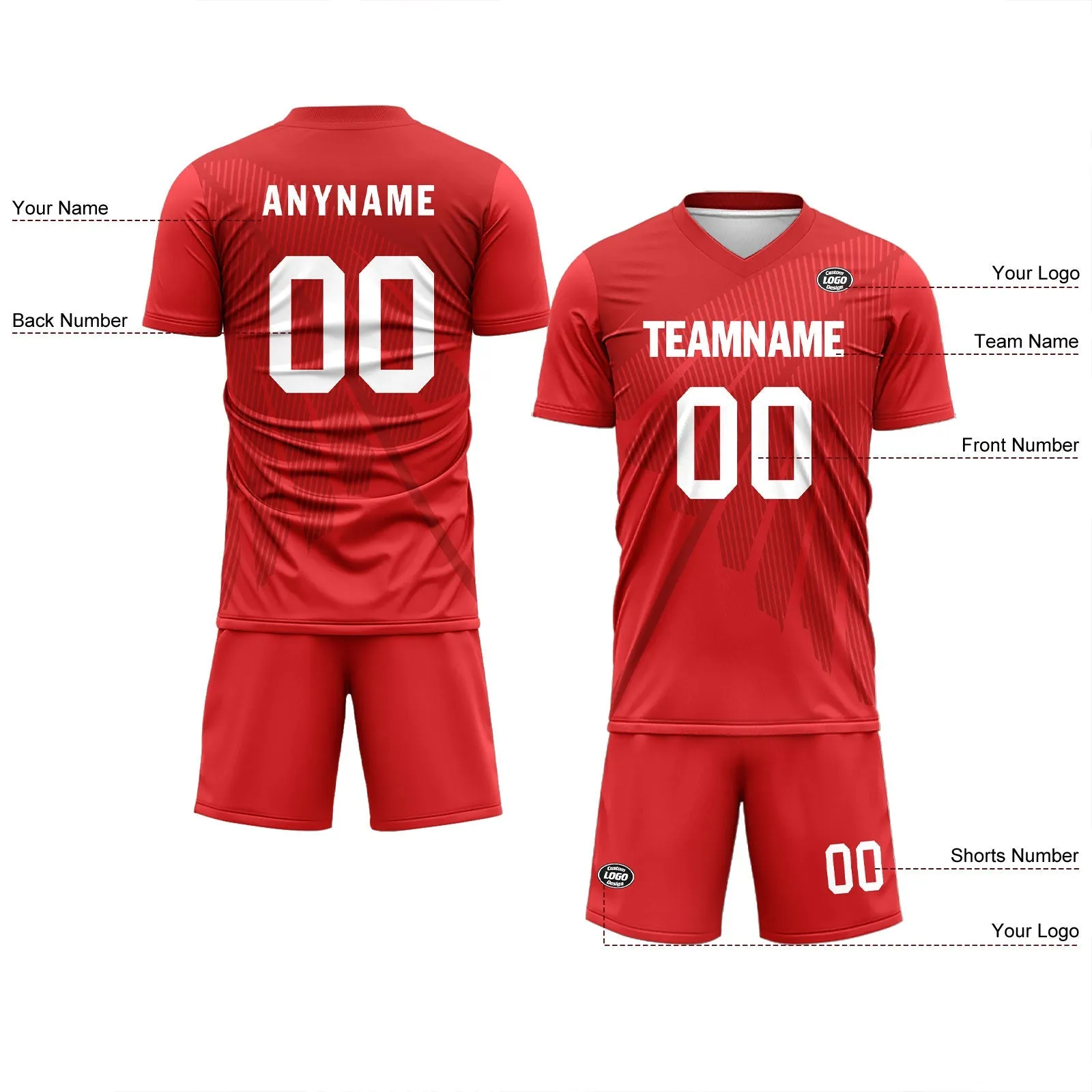 Luxury Gifts,Custom Red Soccer Sets Jersey Personalized SCJ101-D28018