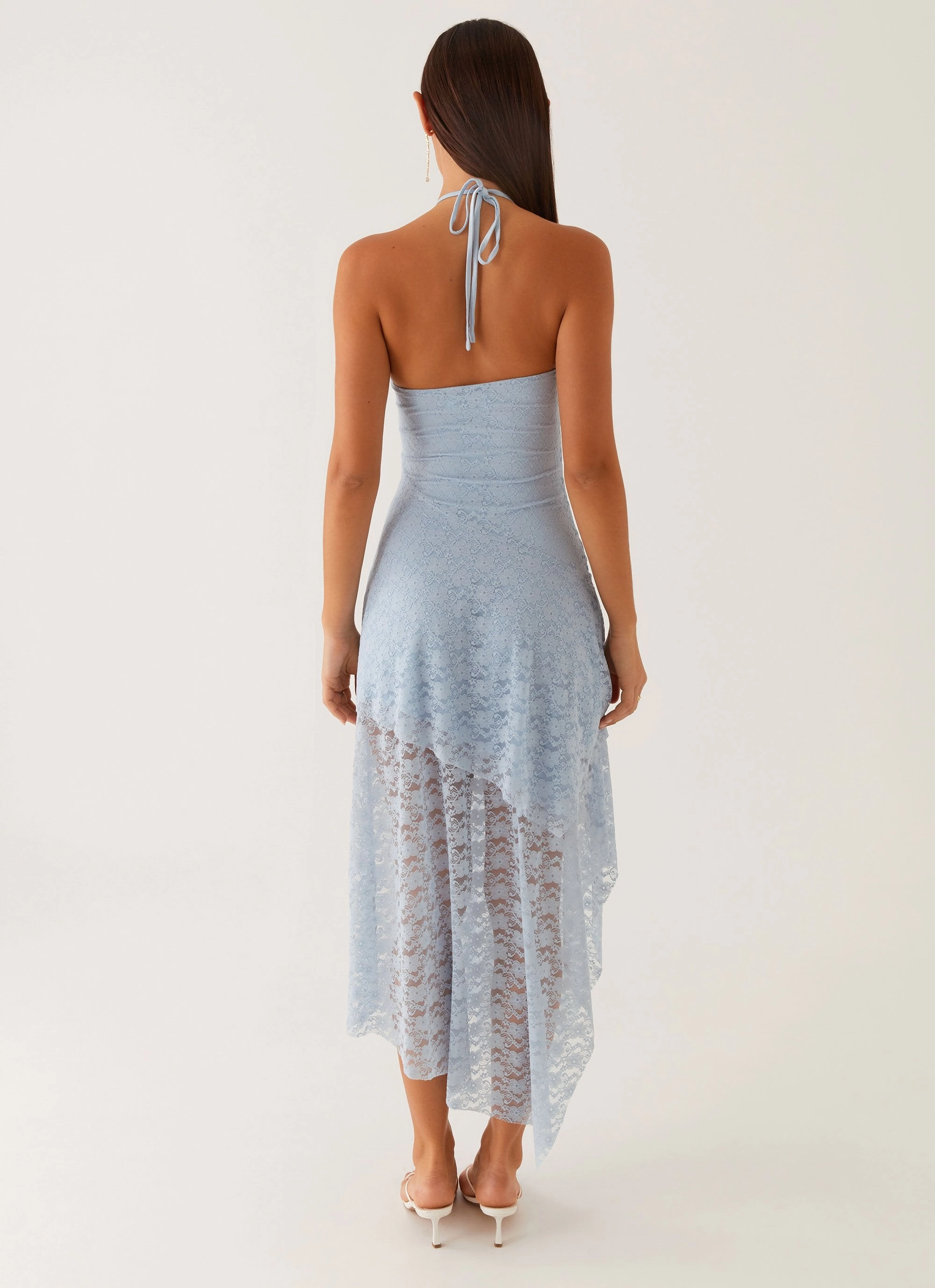 Lyndal Lace Midi Dress - Blue Layer Ready Modern Lines