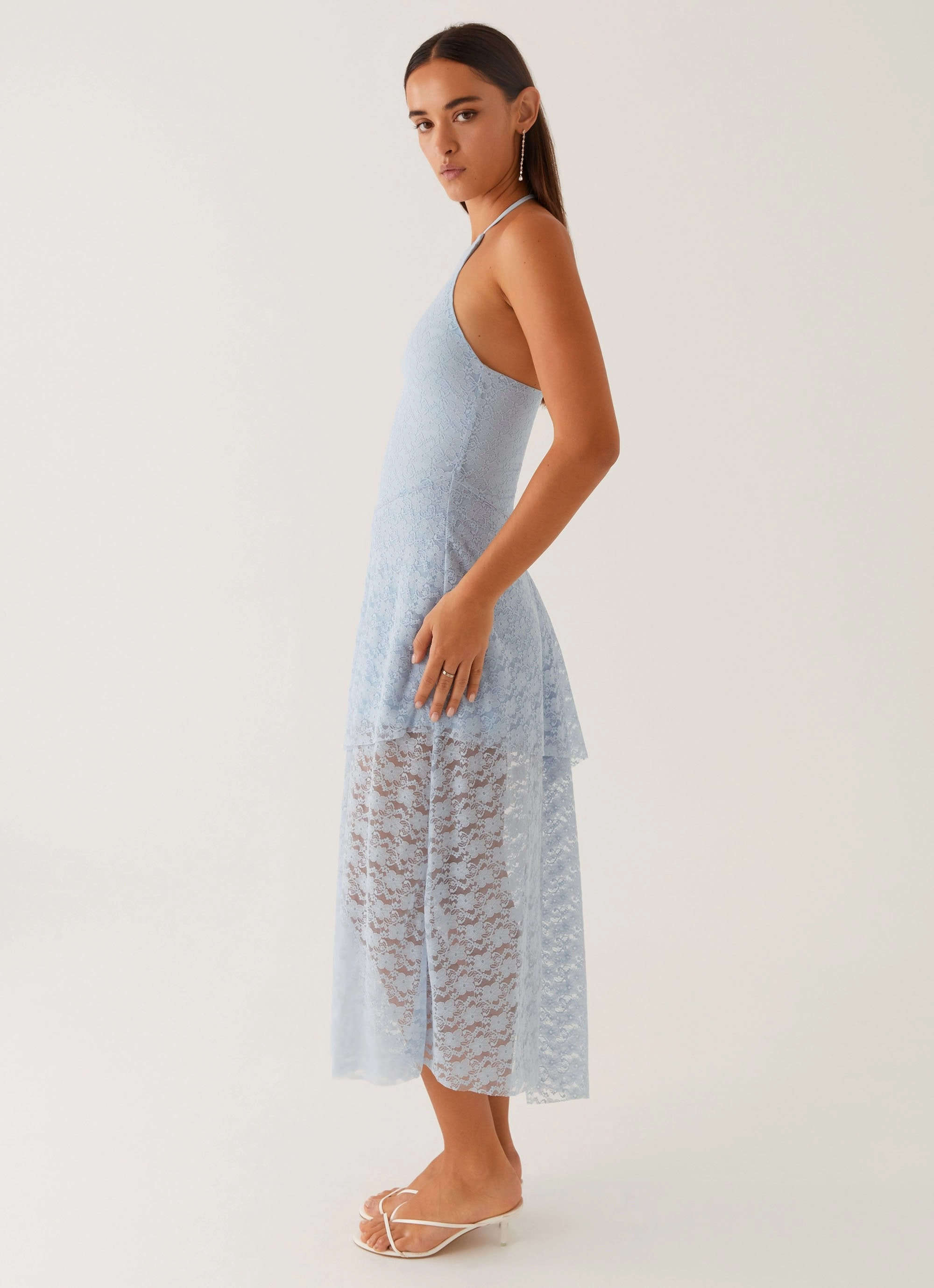 Lyndal Lace Midi Dress - Blue Calm Silhouette Timeless Piece
