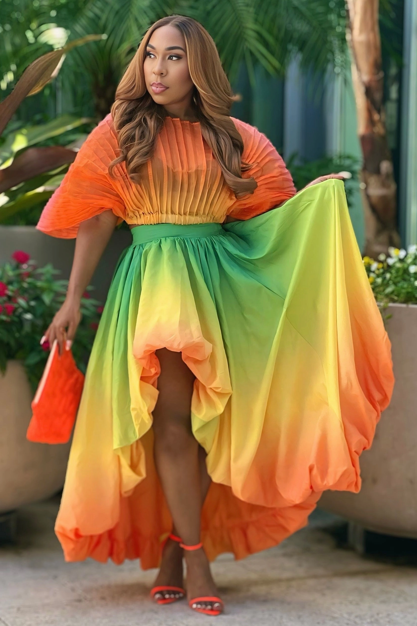 Lyra ??Tropic Like It??s Hot?? Lux Skirt Set Office Look ZipperedPockets