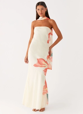 Under The Pagoda Maxi Dress - Siena Floral Office Cool Cocktail-Party
