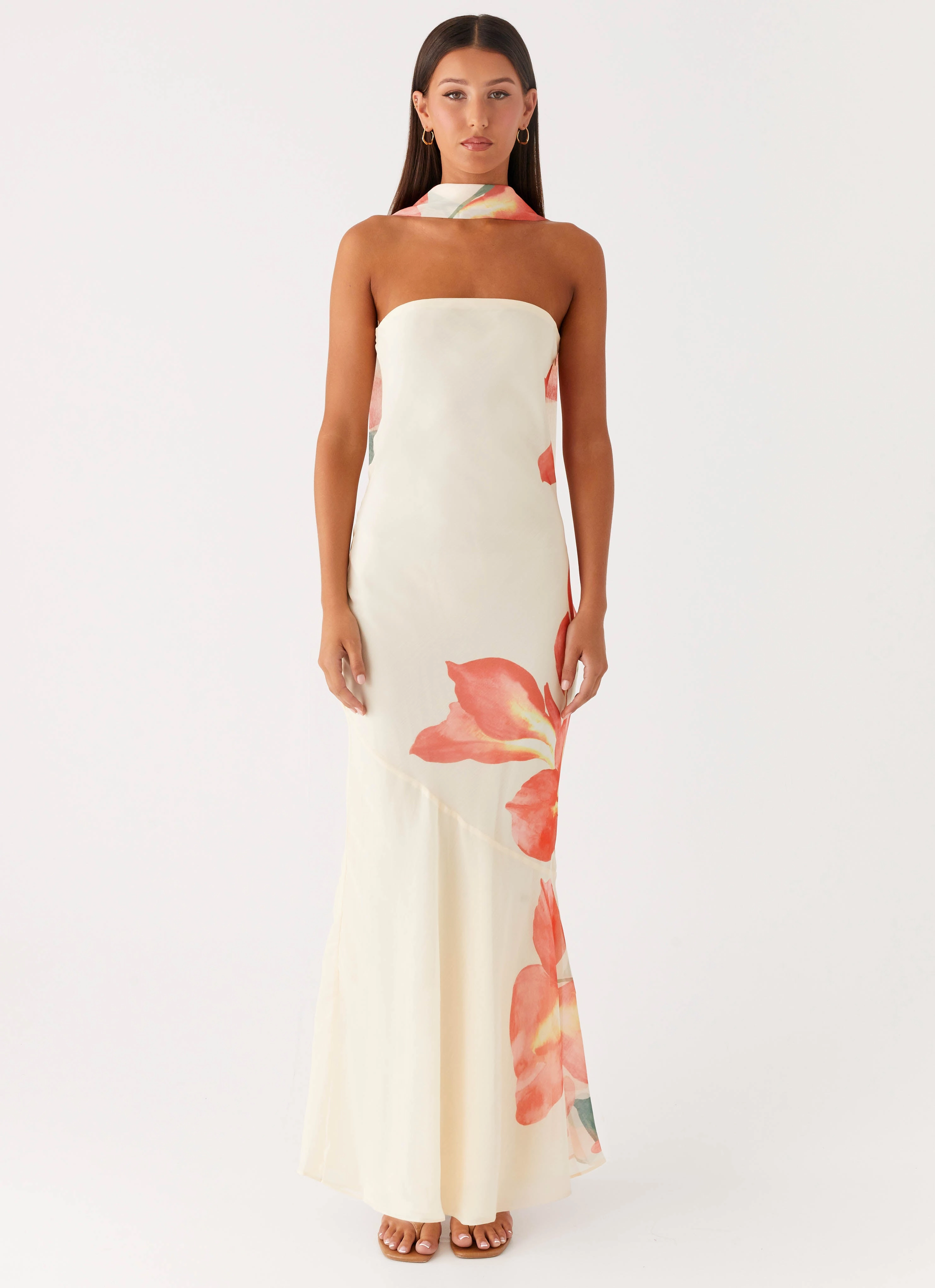 Shimmer-Finish Under The Pagoda Maxi Dress - Siena Floral