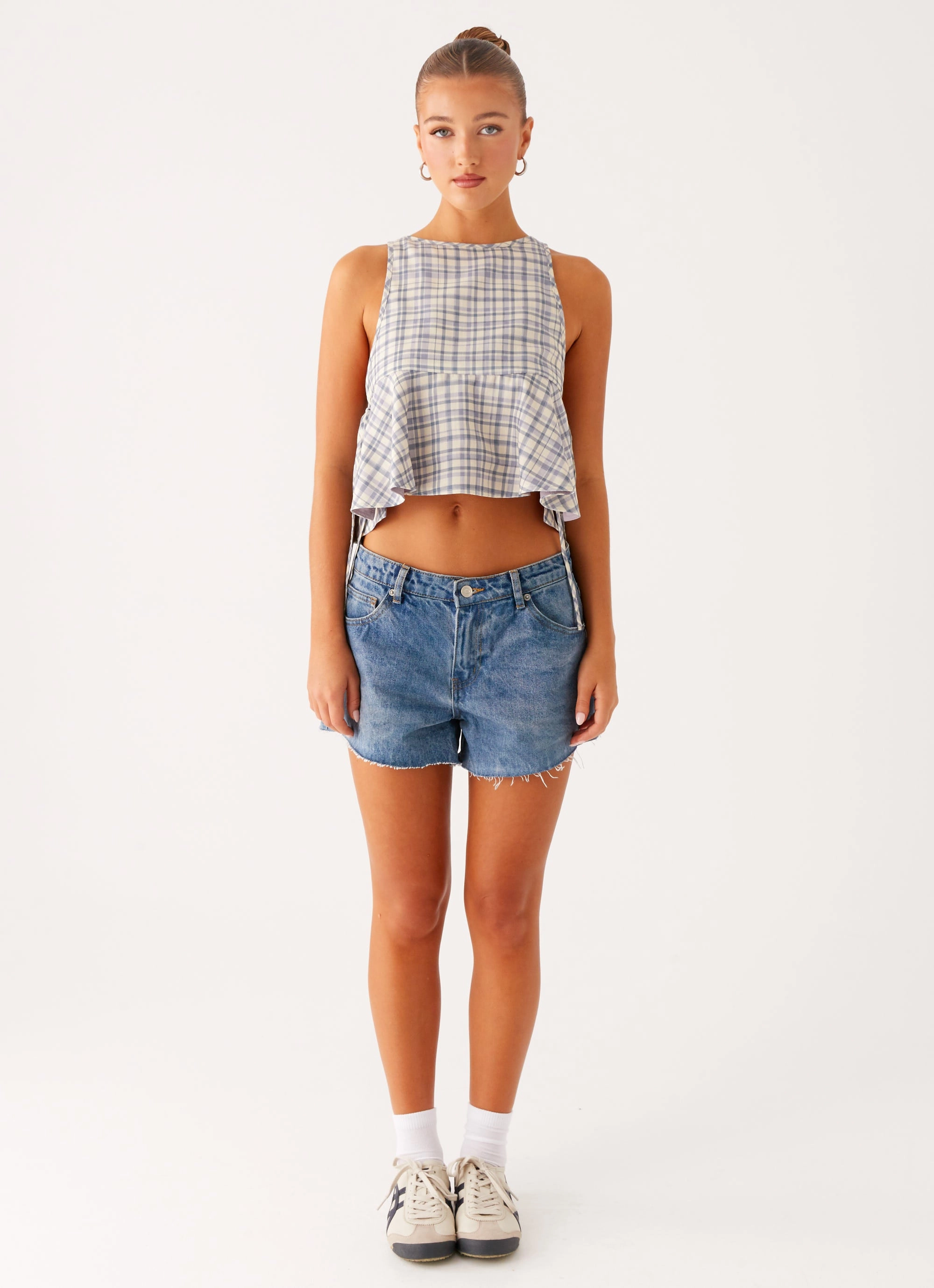 Osborne Halter Top - Check Adaptive Waistband Lightweight Material