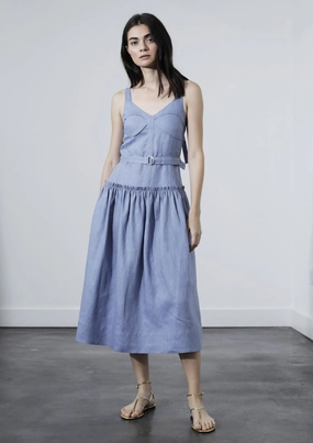MAGNOLIA MIDI DRESS - STEEL Comfort Mode Kind Light