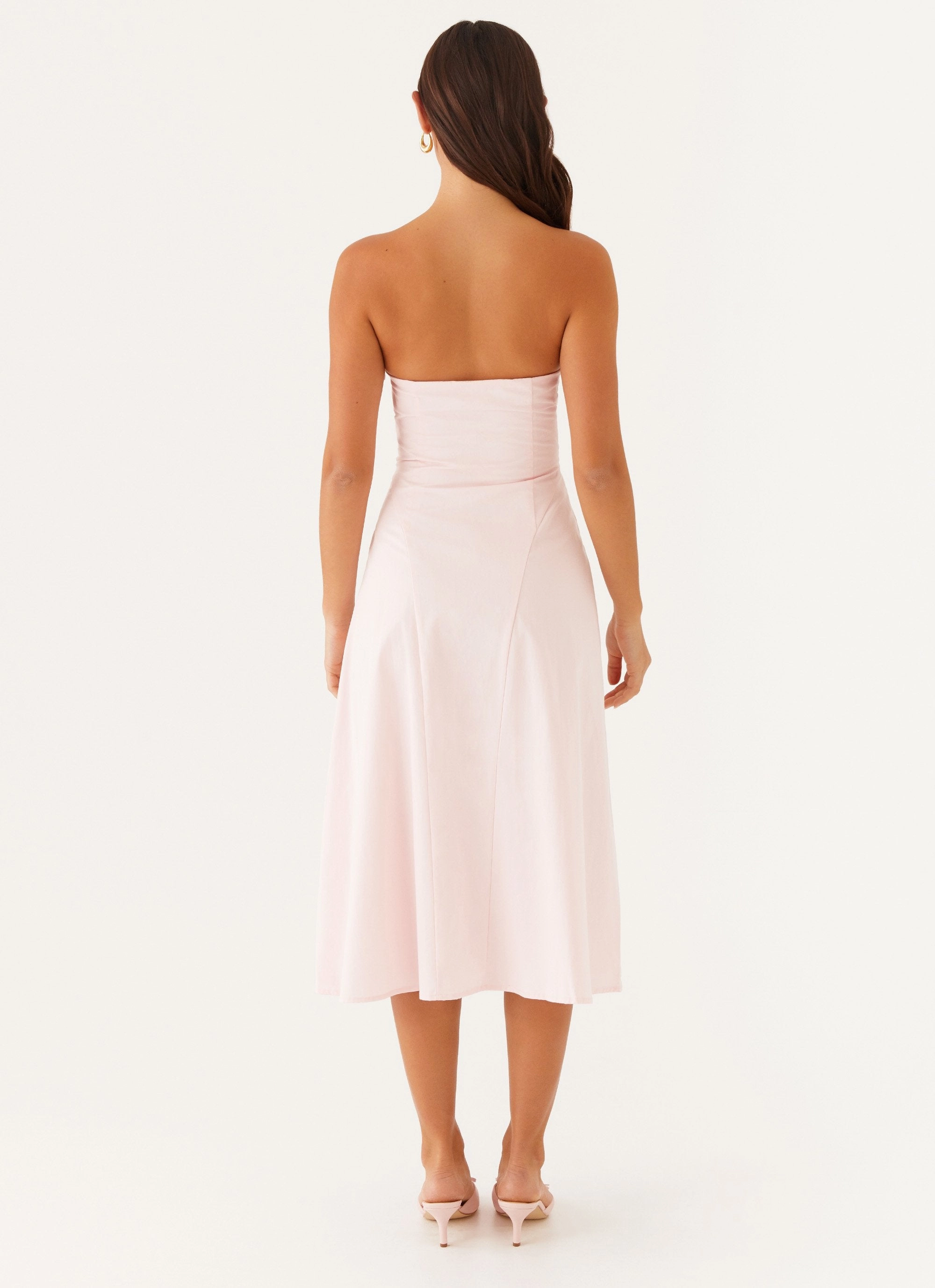 Maika Strapless Midi Dress - Pink Daily Movement Fashion Look