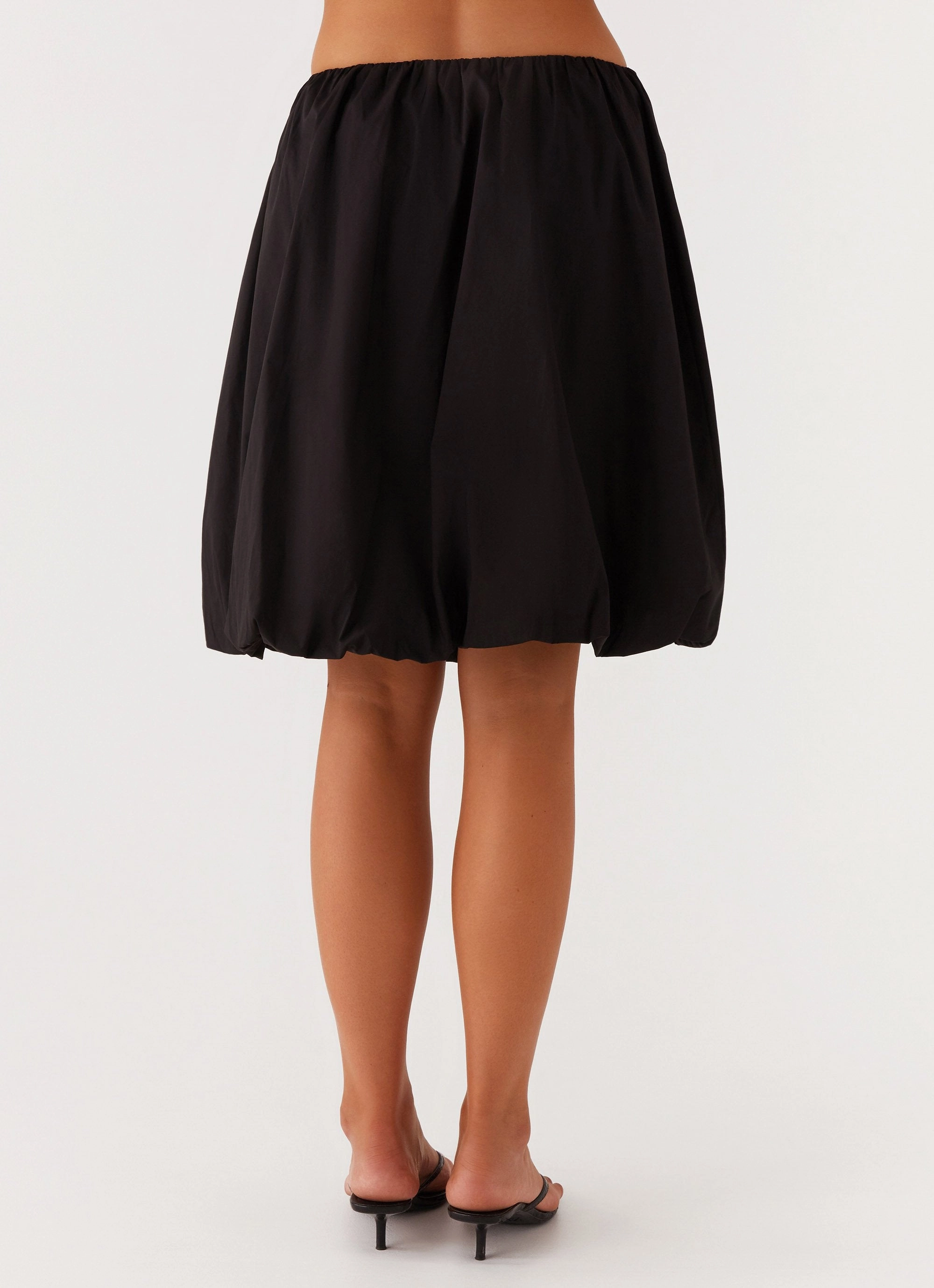 Make Way Bubble Midi Skirt - Black Casual Vibe