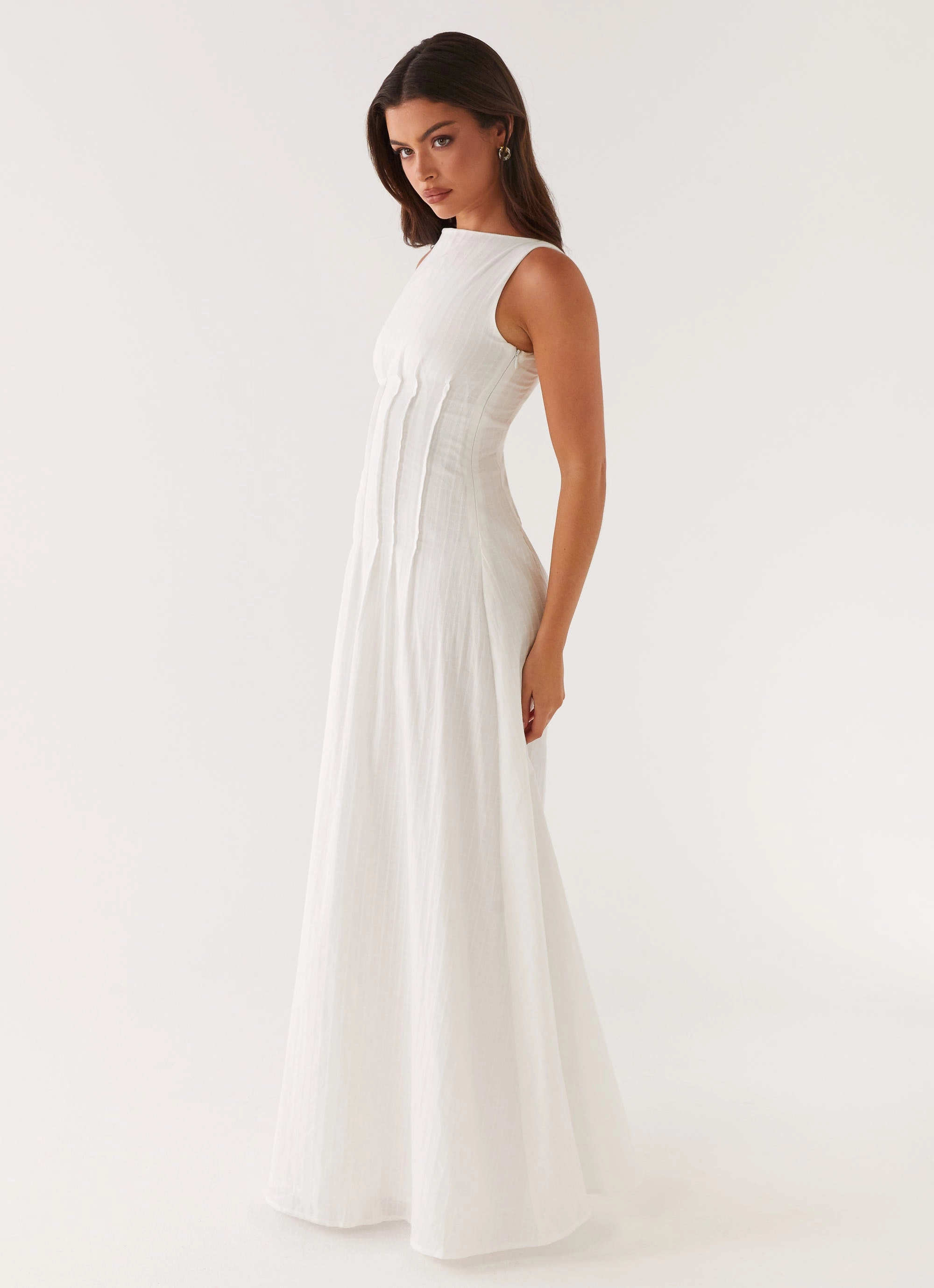 Maloney Maxi Dress - White Clean Drape