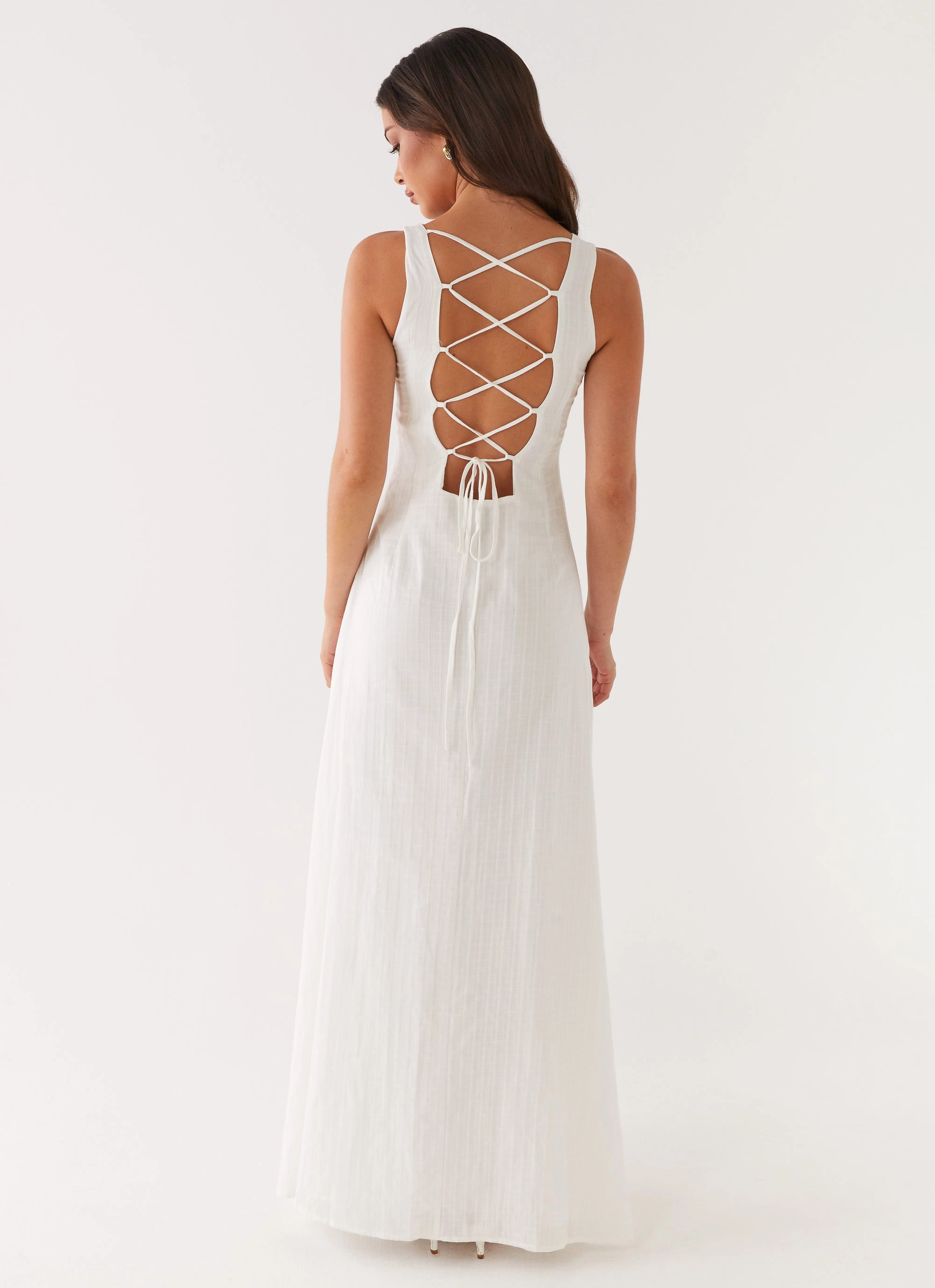 Sheer Light Maloney Maxi Dress - White