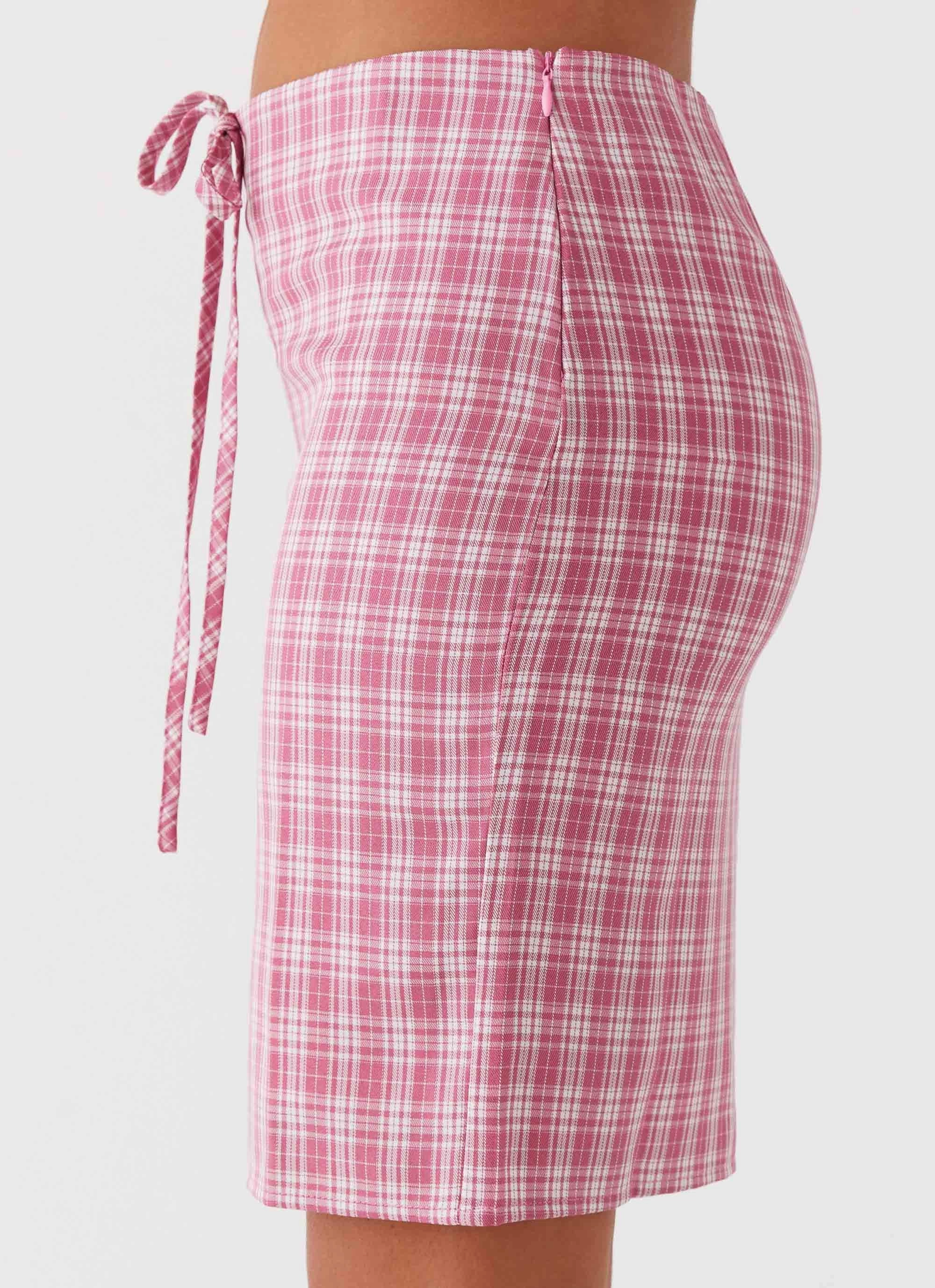 Durable Activewear Classic Cut Mamita Midi Skirt - Pink Check