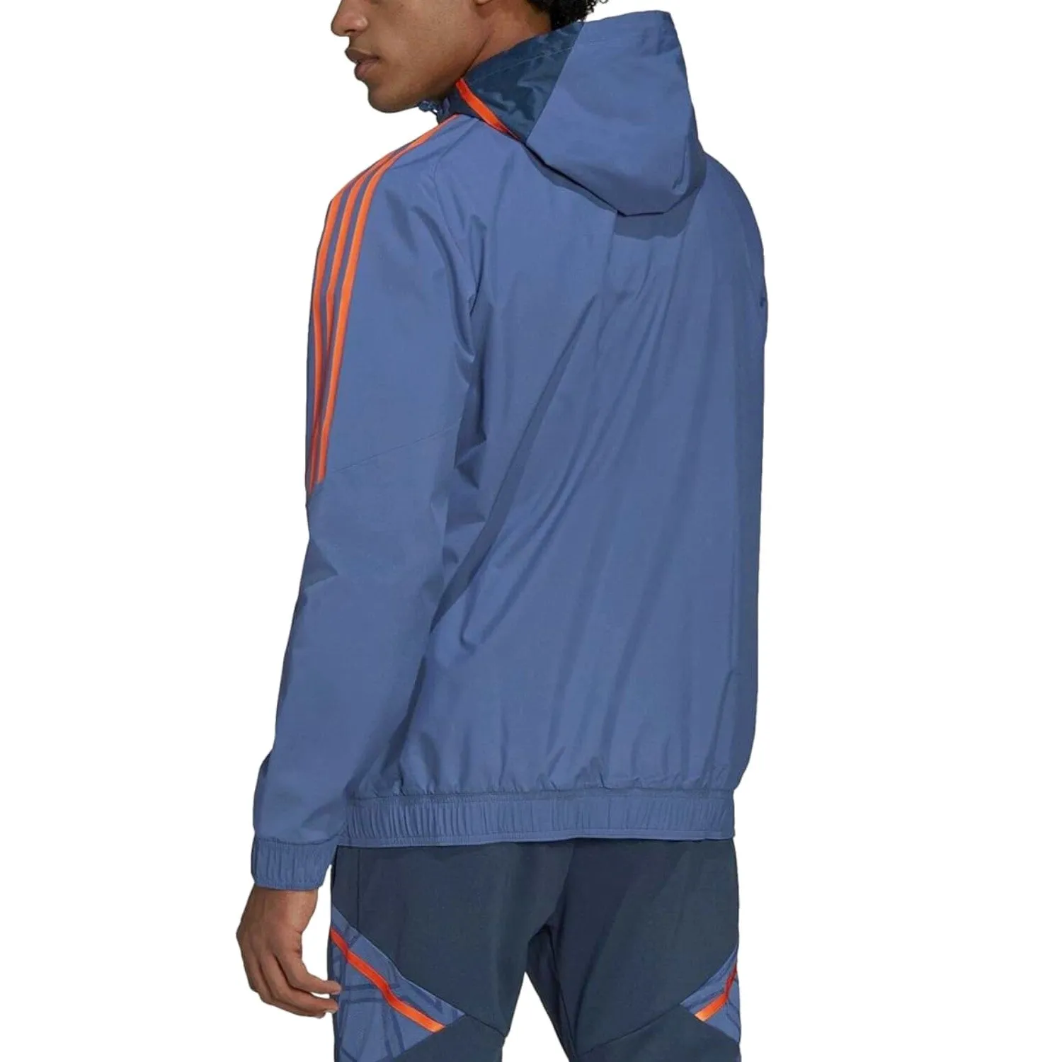 Manchester United soccer training rain jacket 2022/23 blue - Adidas