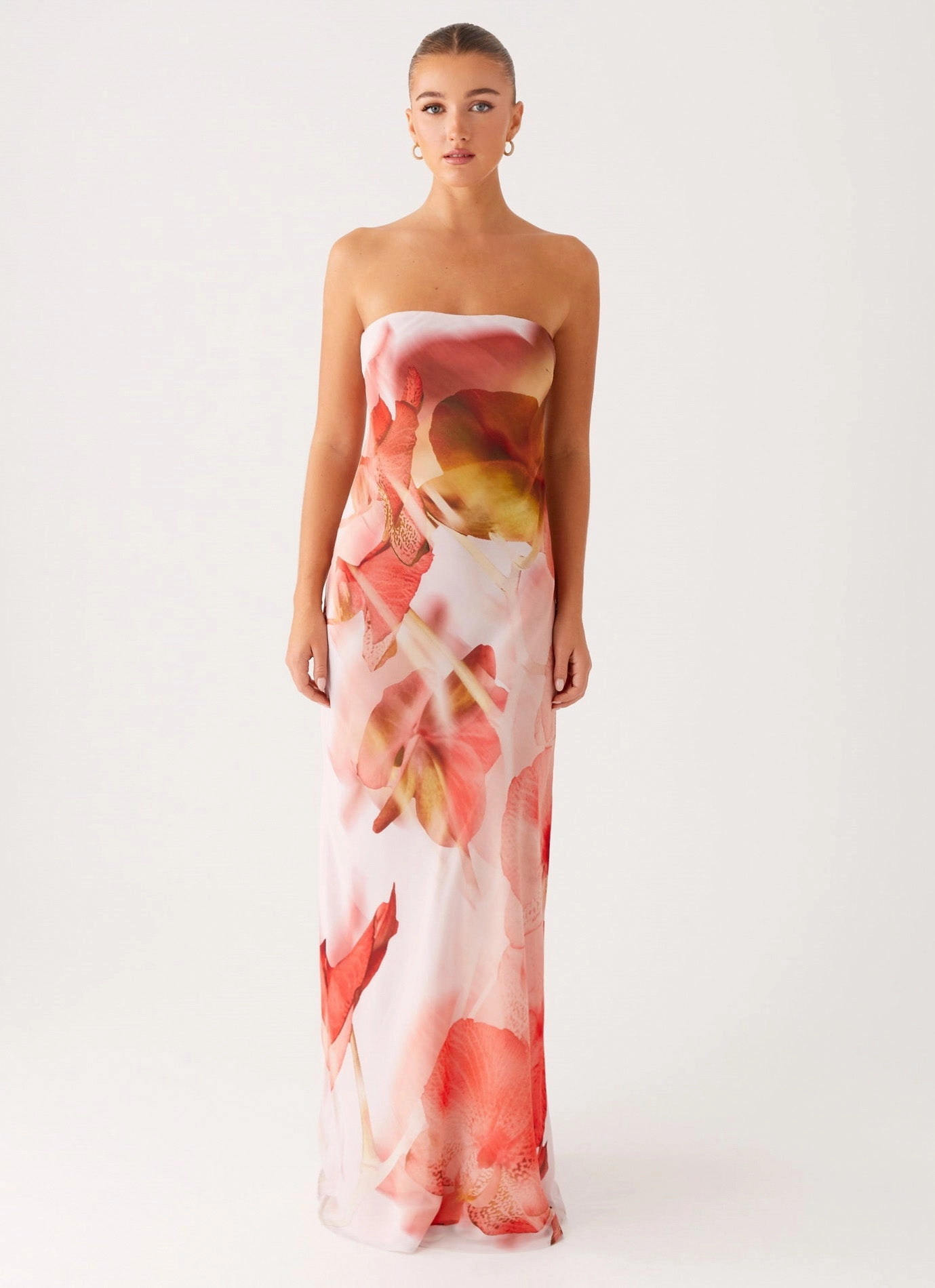 Kunis Maxi Dress - Peach Rose Shine Skin